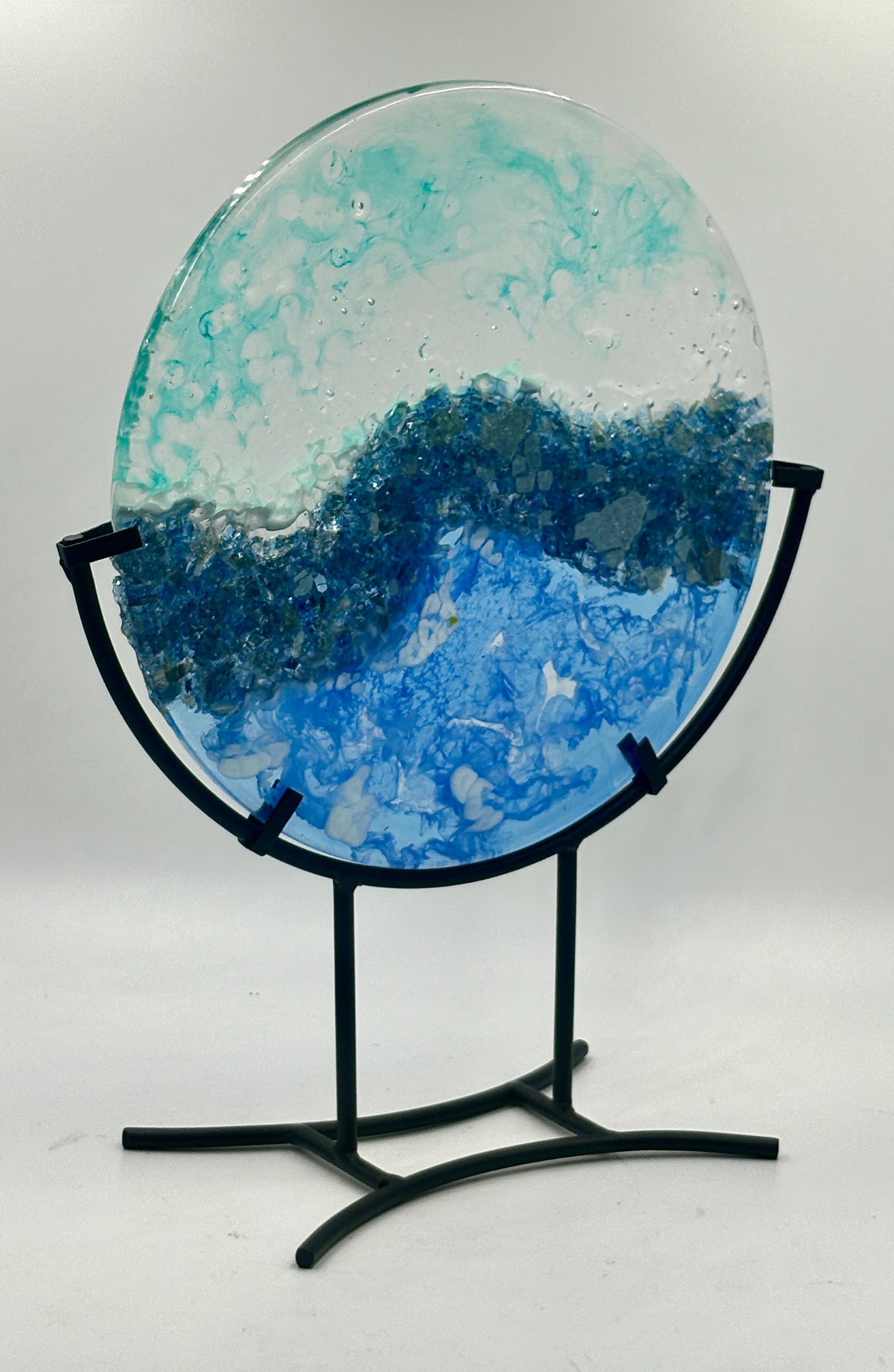 10' Round Resin "Ocean" disk on stand