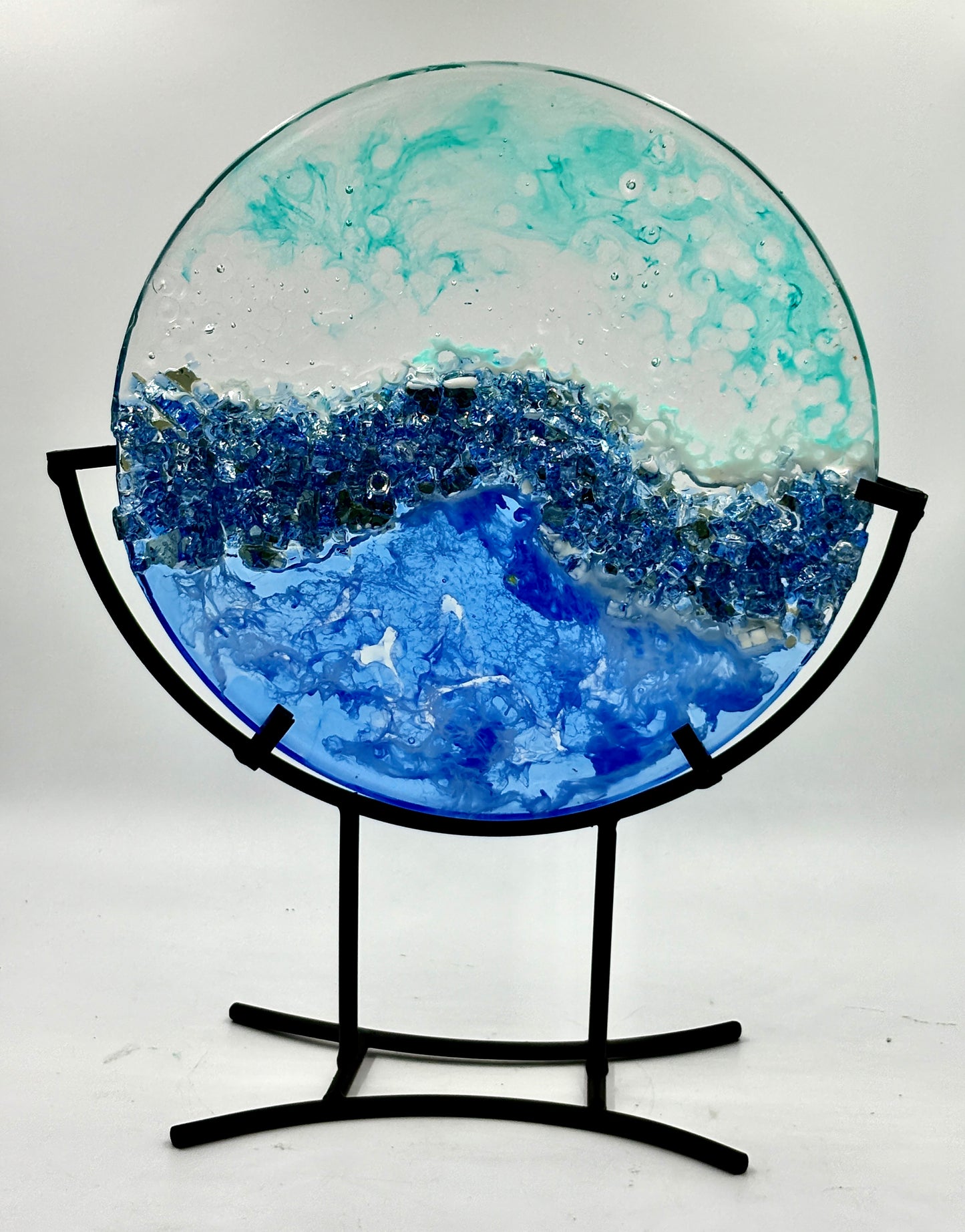 10' Round Resin "Ocean" disk on stand