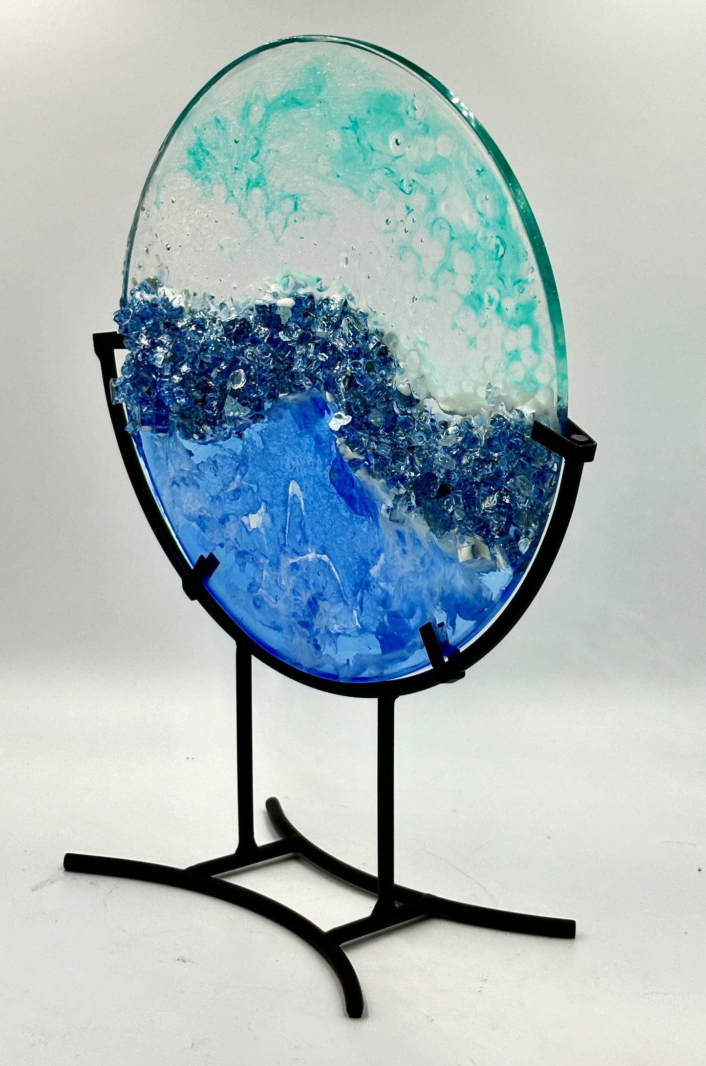 10' Round Resin "Ocean" disk on stand