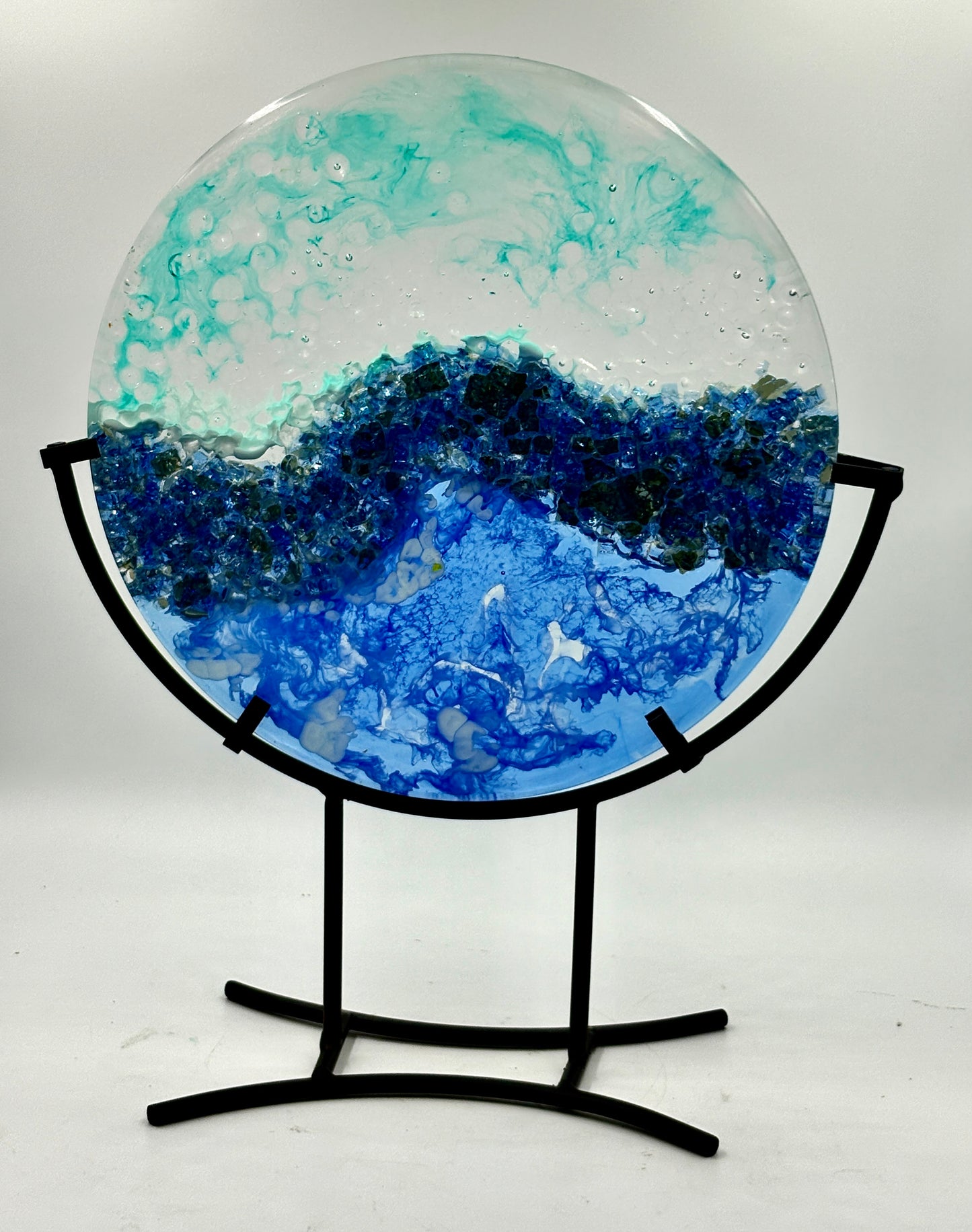 10' Round Resin "Ocean" disk on stand