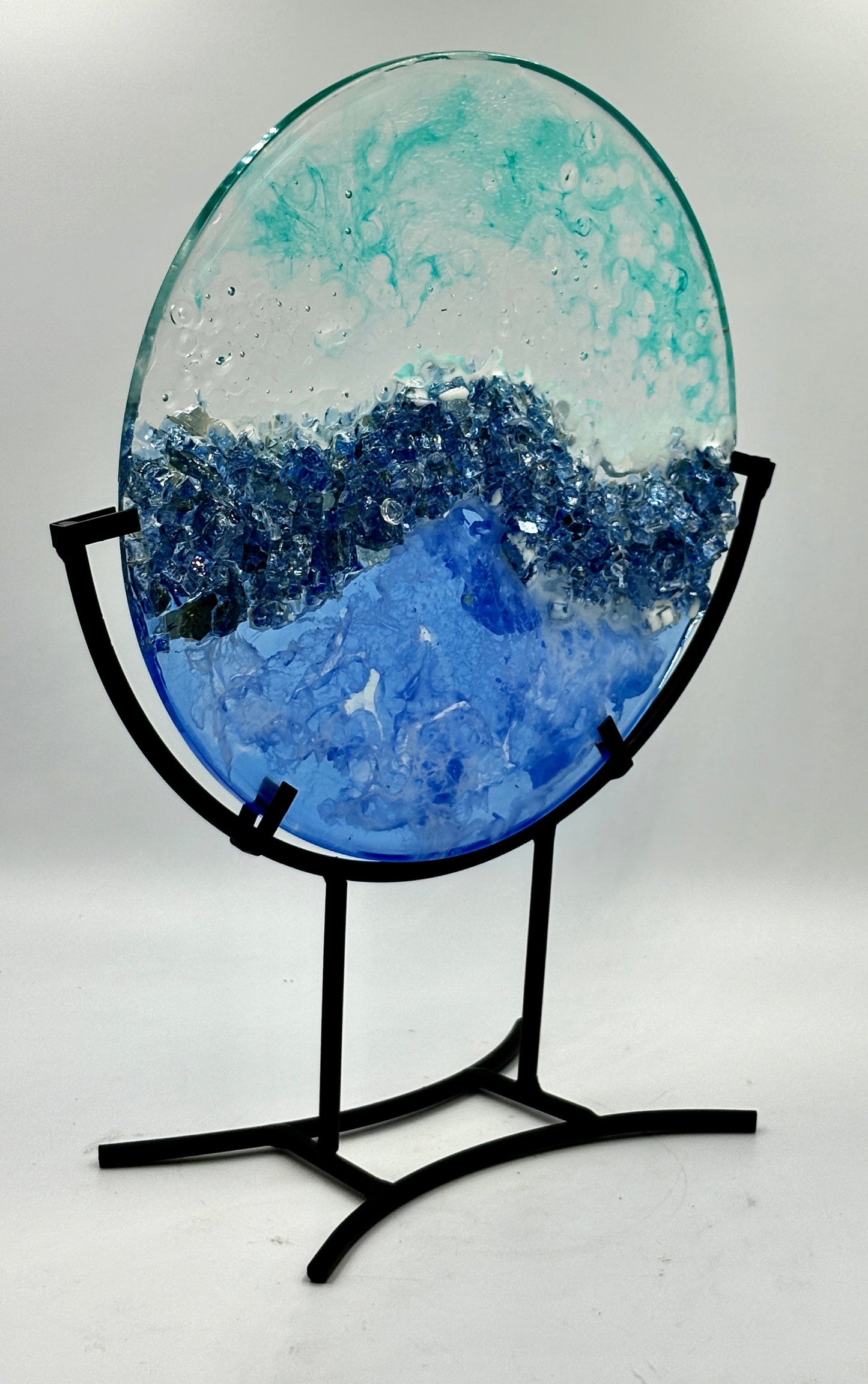 10' Round Resin "Ocean" disk on stand