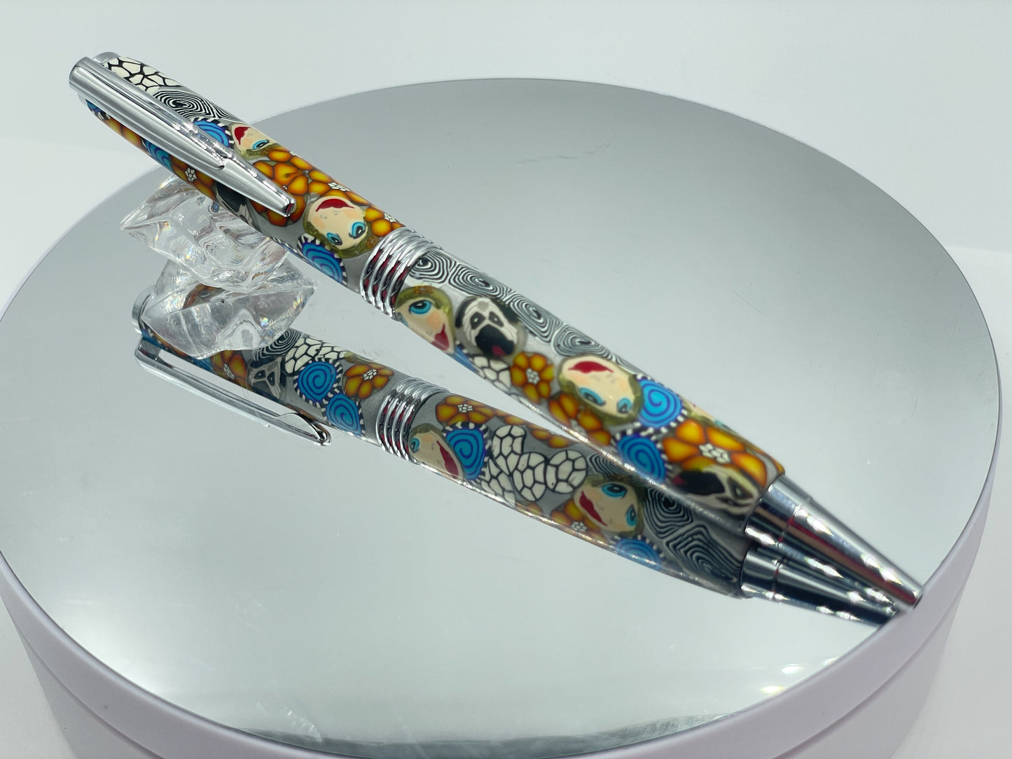 Polymer clay covered twist pen