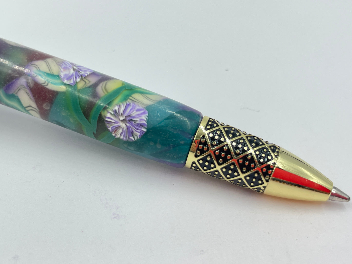 Sculpted Polymer clay covered twist pen