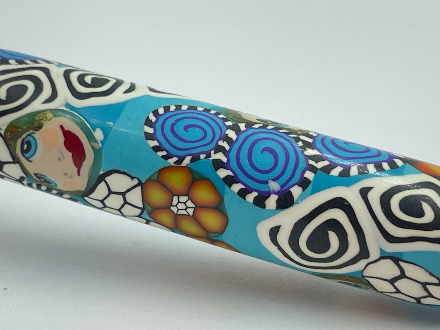 Sculpted Polymer clay covered twist pen