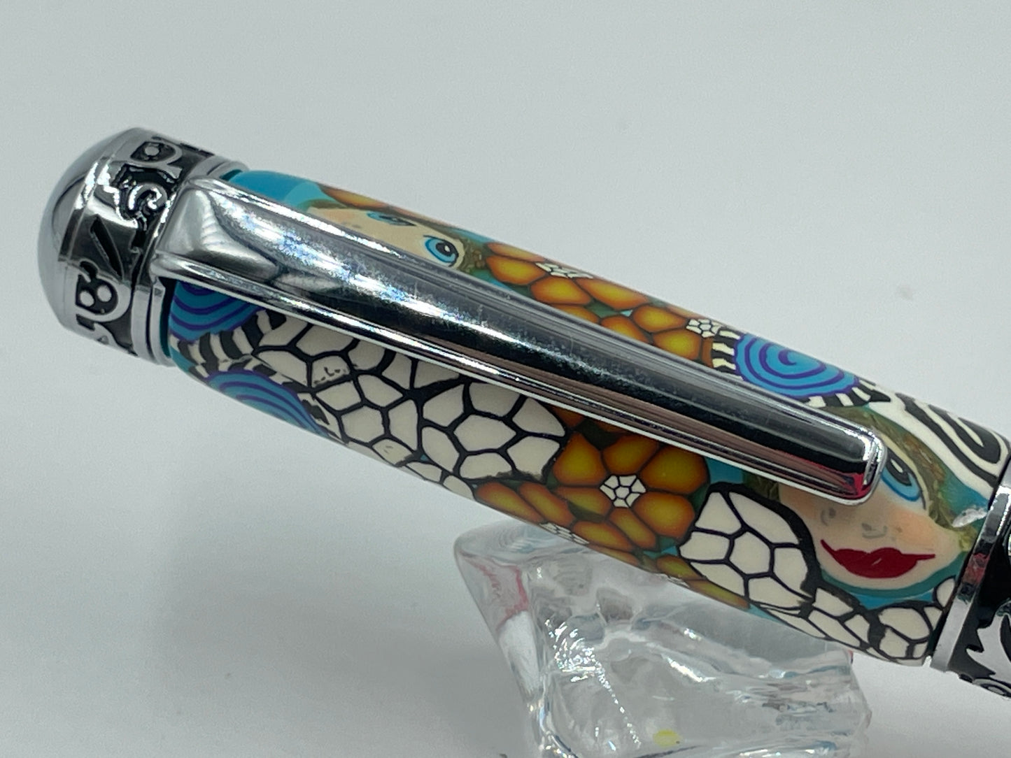 Sculpted Polymer clay covered twist pen