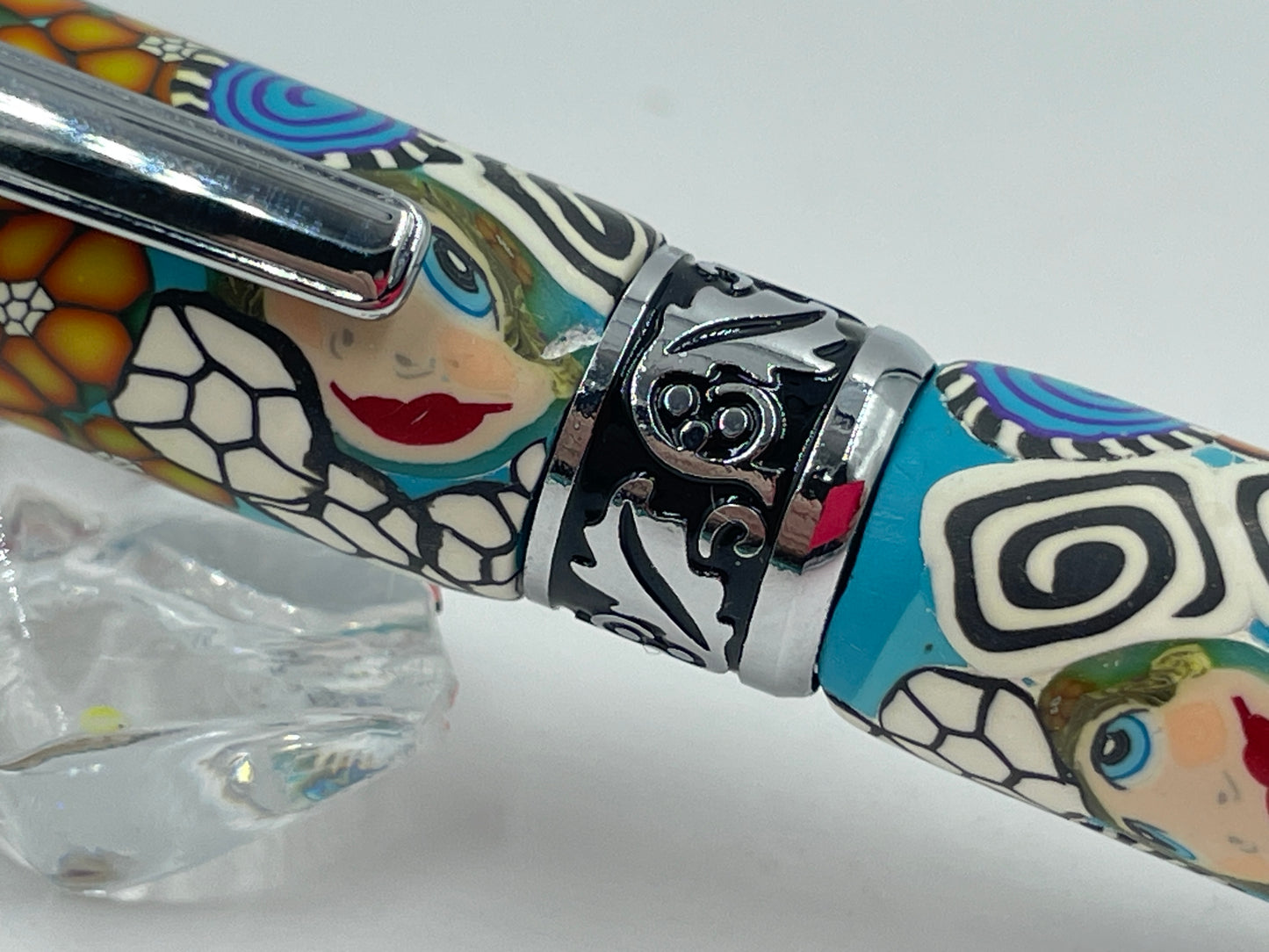 Sculpted Polymer clay covered twist pen