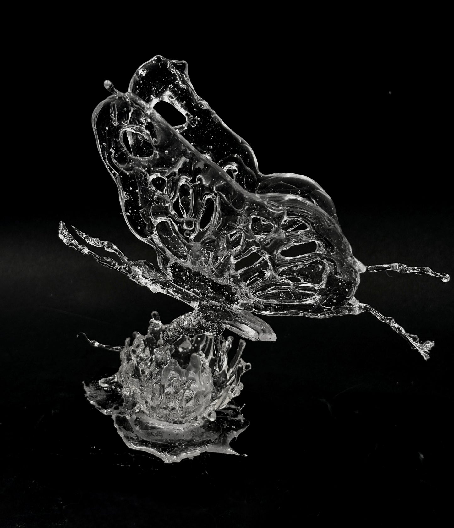 Butterfly resin splash sculpture