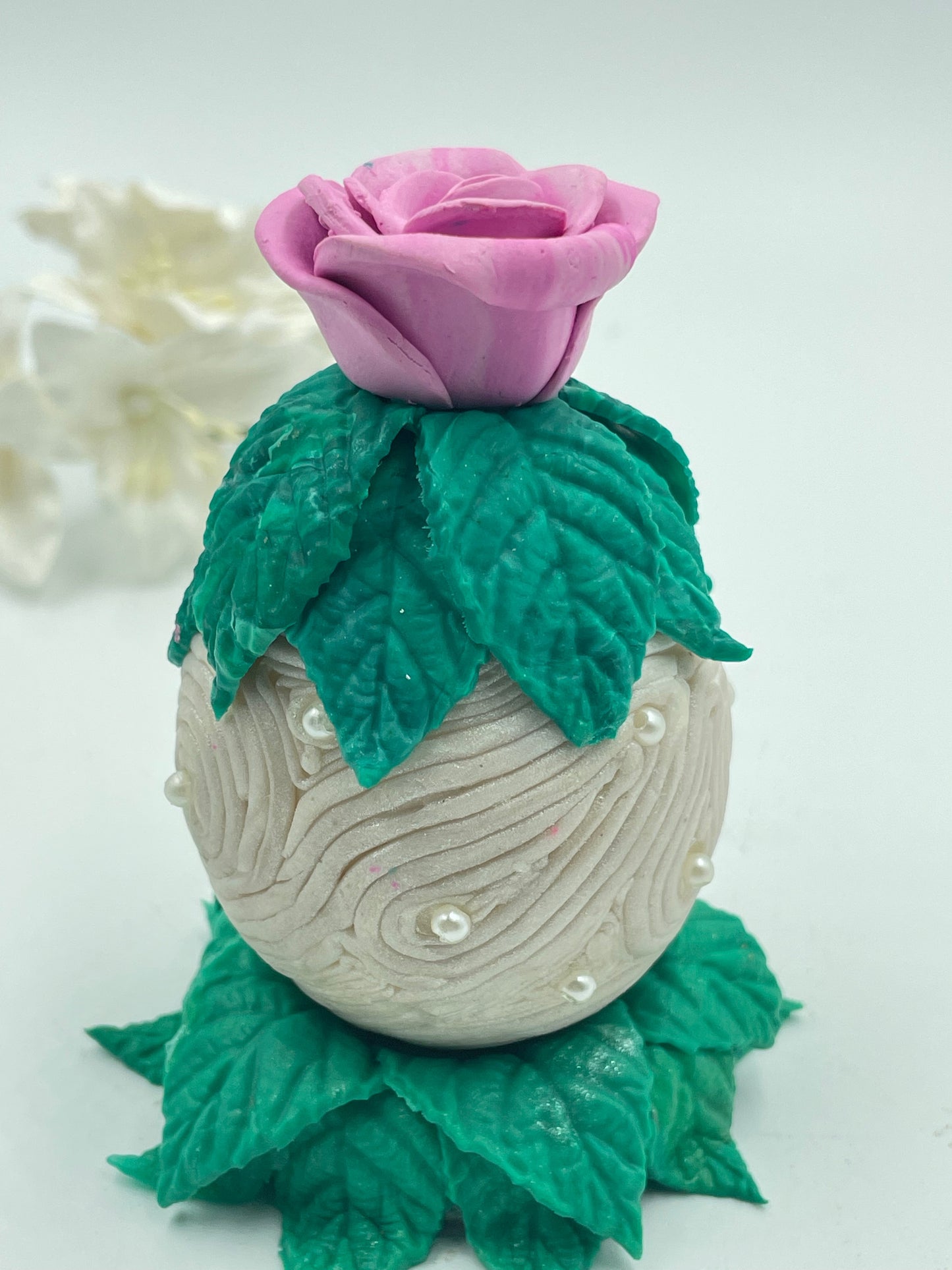 Polymer Clay Egg with Flower