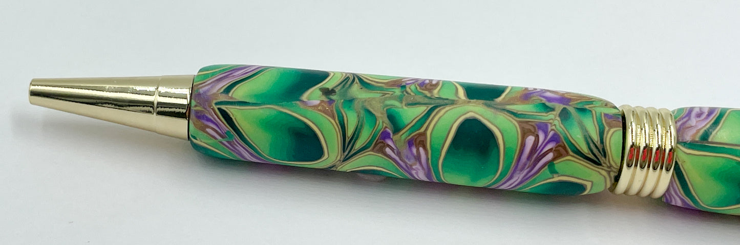 Polymer clay covered twist pen