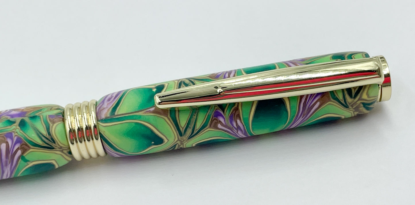 Polymer clay covered twist pen