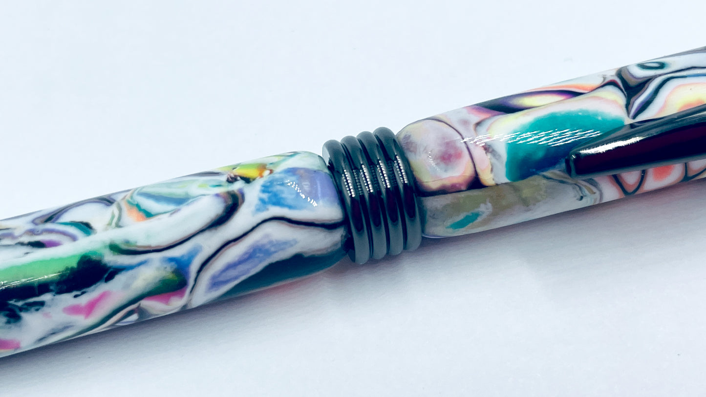 Polymer clay covered twist pen
