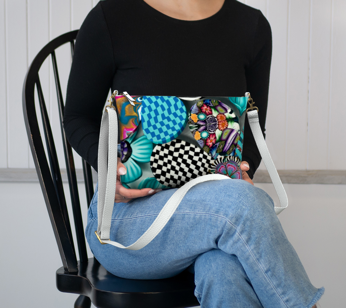 Whimsical flower Vegan Leather Crossbody Purse (1/3/2024, 12:45:18 PM)