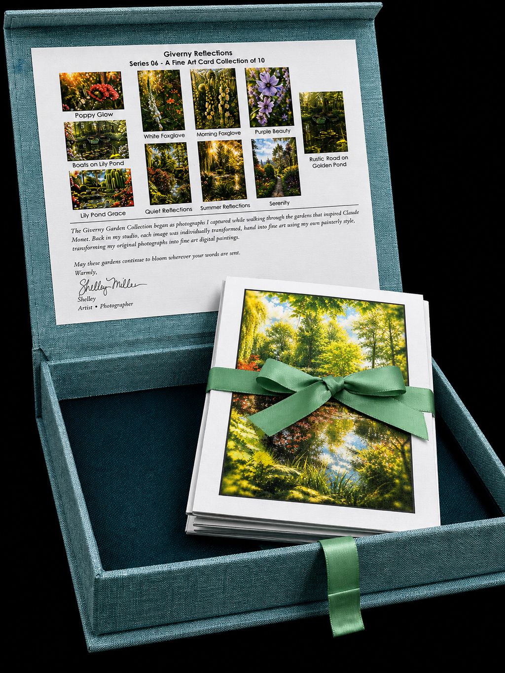 Giverny Memories •  Art Keepsake Notecard Collection • Handmade Linen Stationery • Original Photography