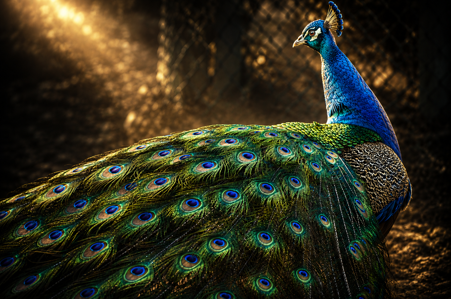 Peacock in Dramatic Light | Fine Art Photography Notecards in Keepsake box