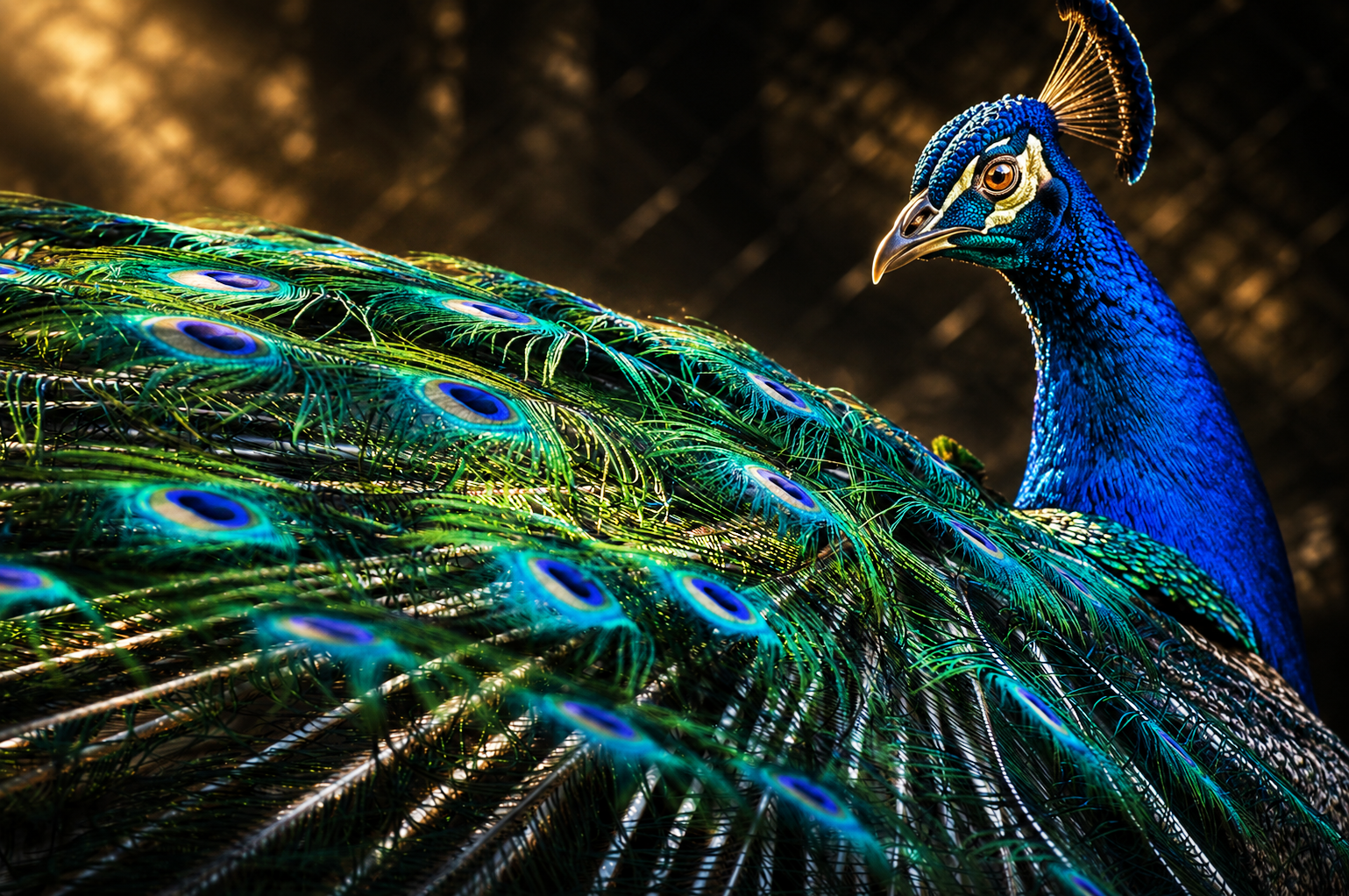 Peacock in Dramatic Light | Fine Art Photography Notecards in Keepsake box