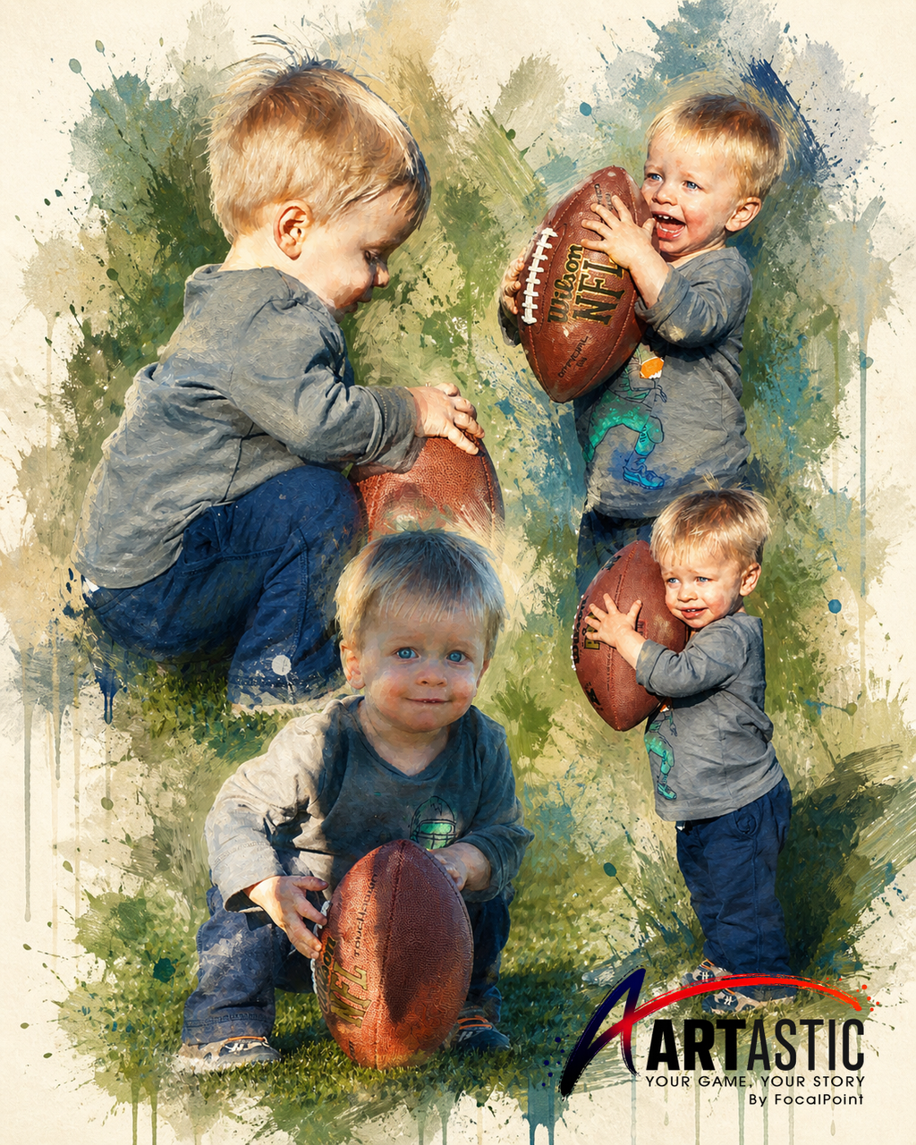 Artastic by FocalPoint Custom Family Portrait – Composite Art from Memories, Pastel or Charcoal Style