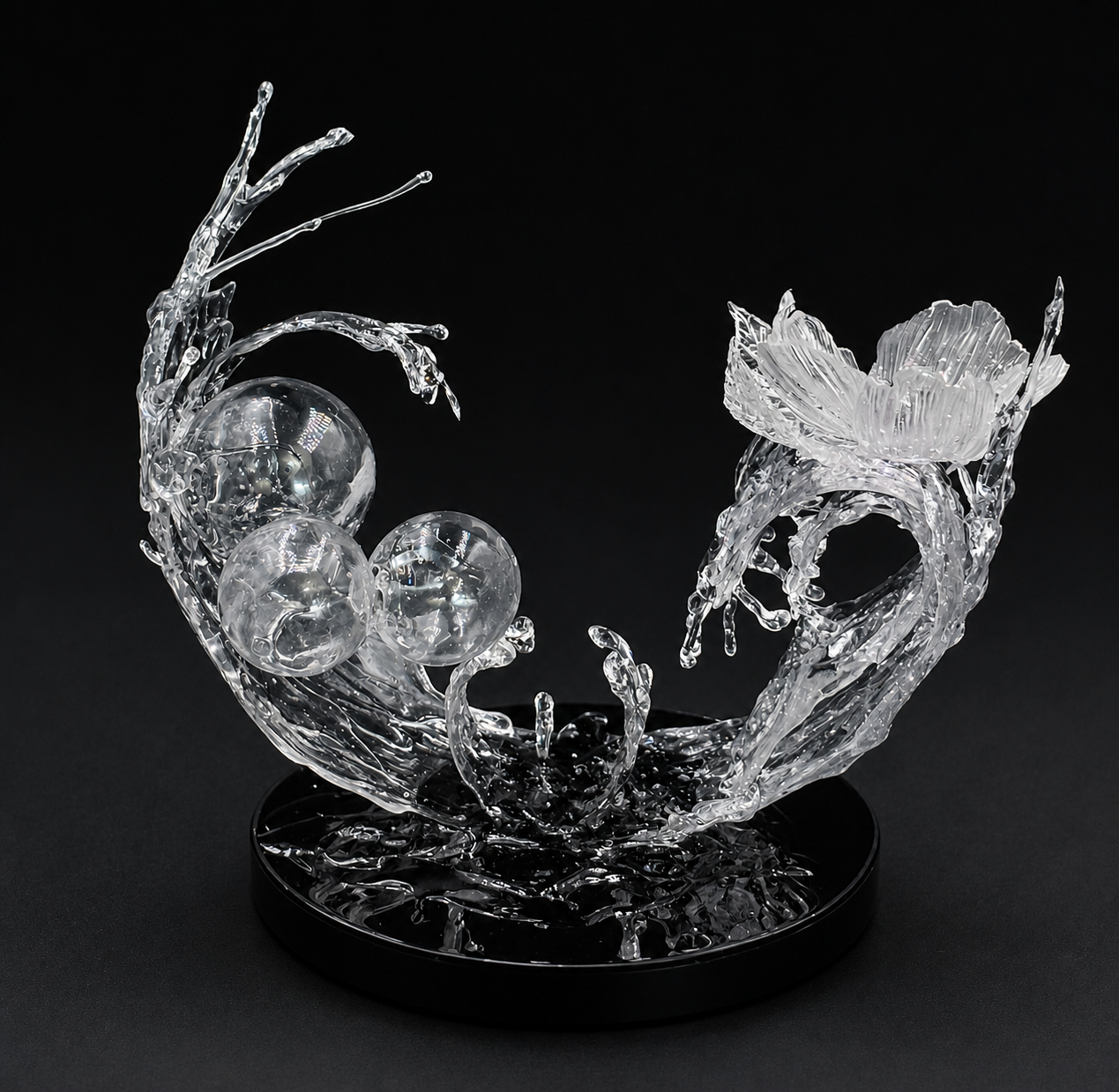 Resin Flower bowl splash sculpture