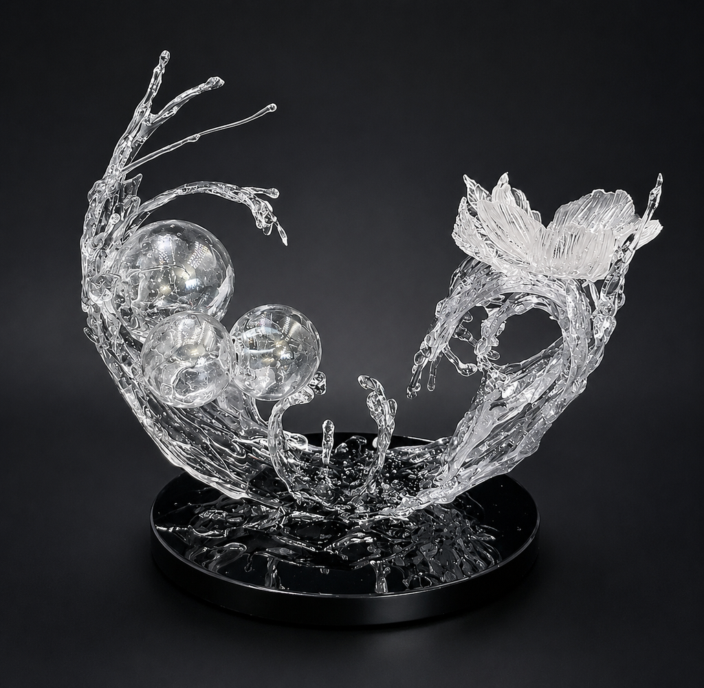 Resin Flower bowl splash sculpture