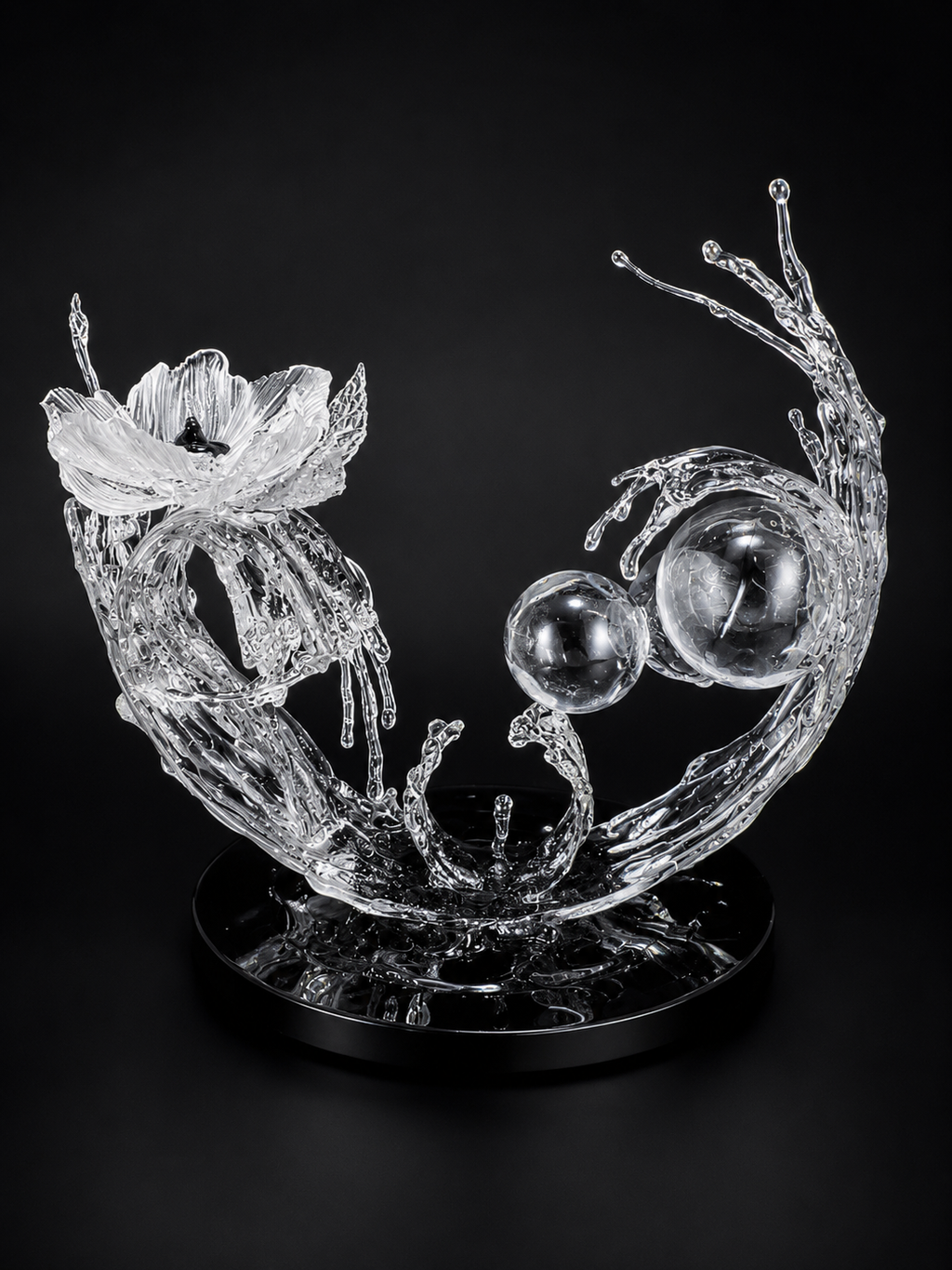 Resin Flower bowl splash sculpture