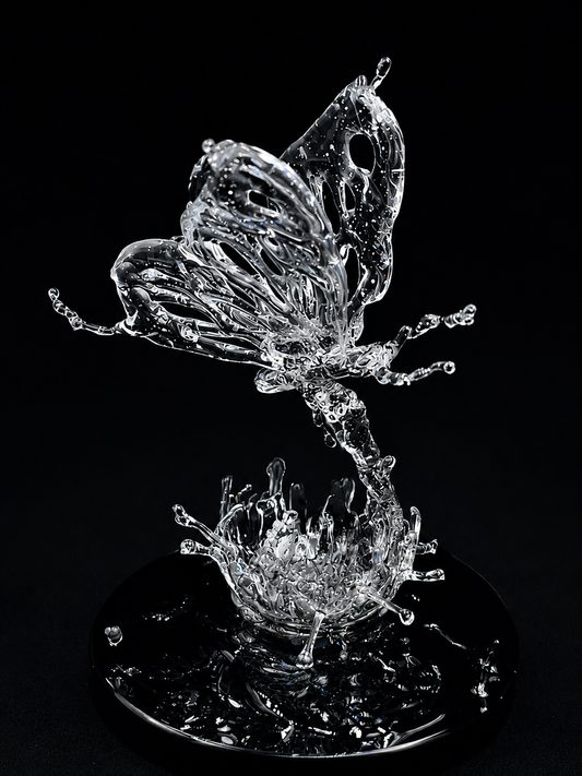 Butterfly resin splash sculpture