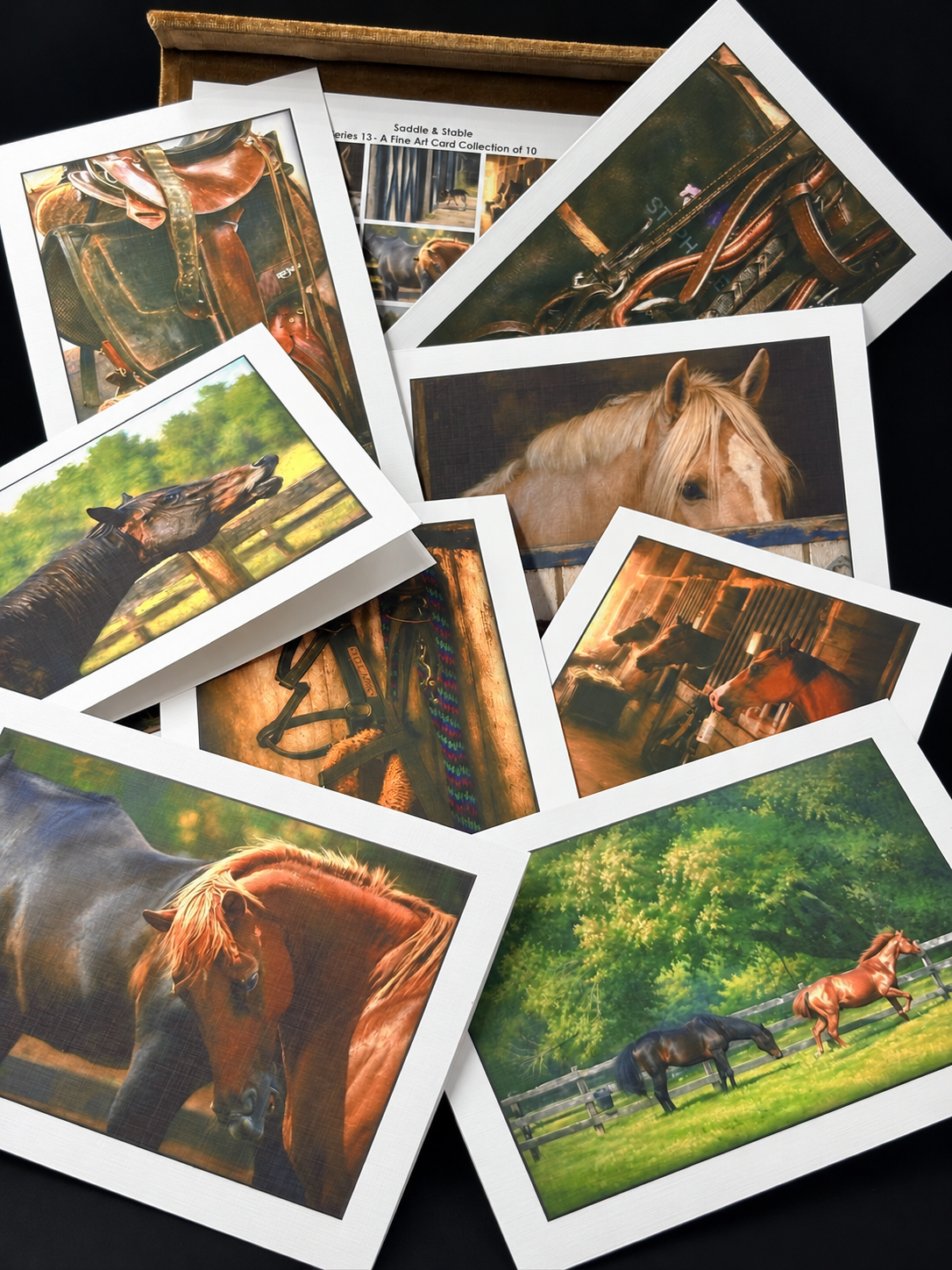 The Sporting Horse Fine-Art Linen Card Collection in Keepsake Box