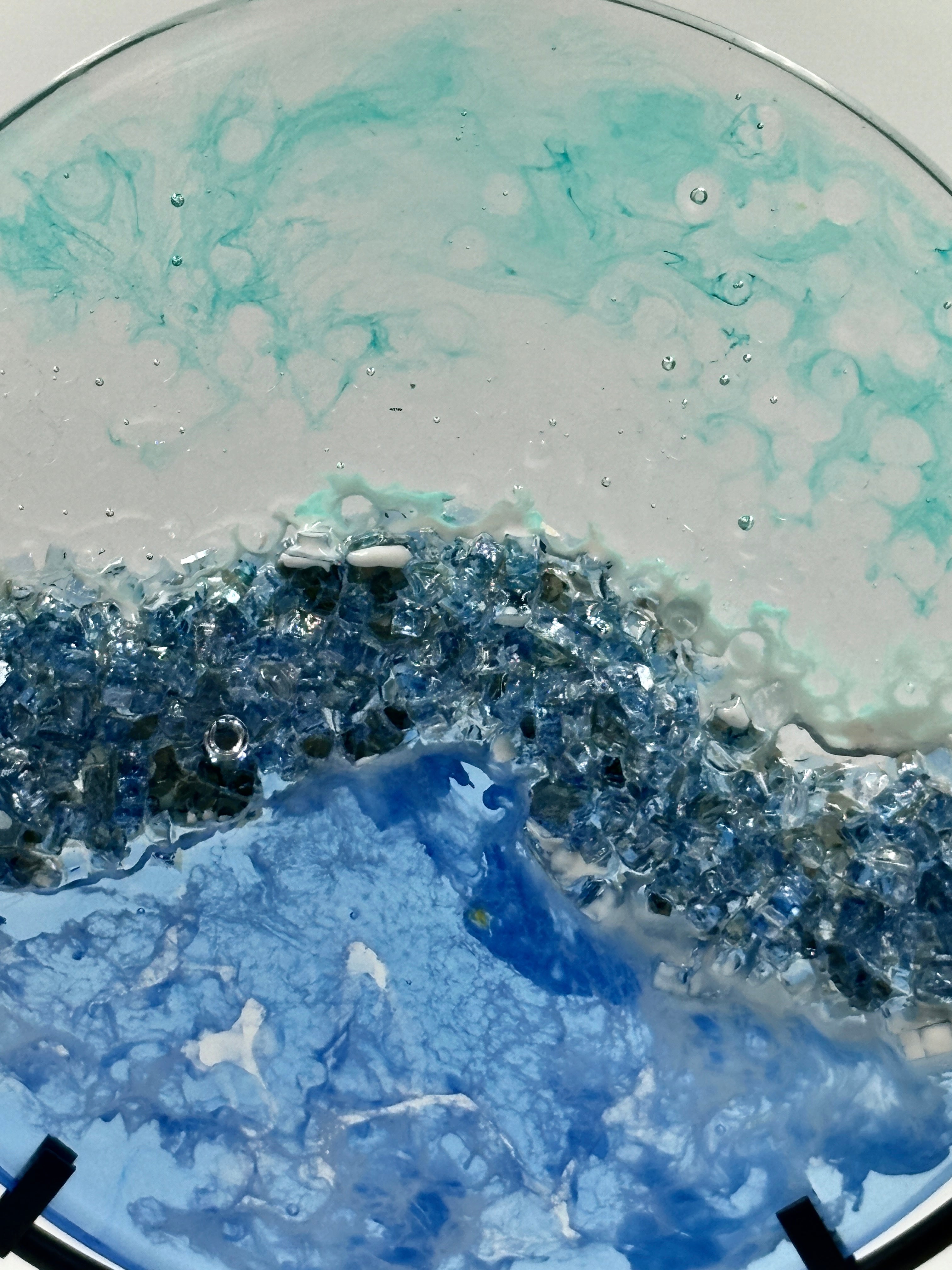 10' Round Resin "Ocean" disk on stand