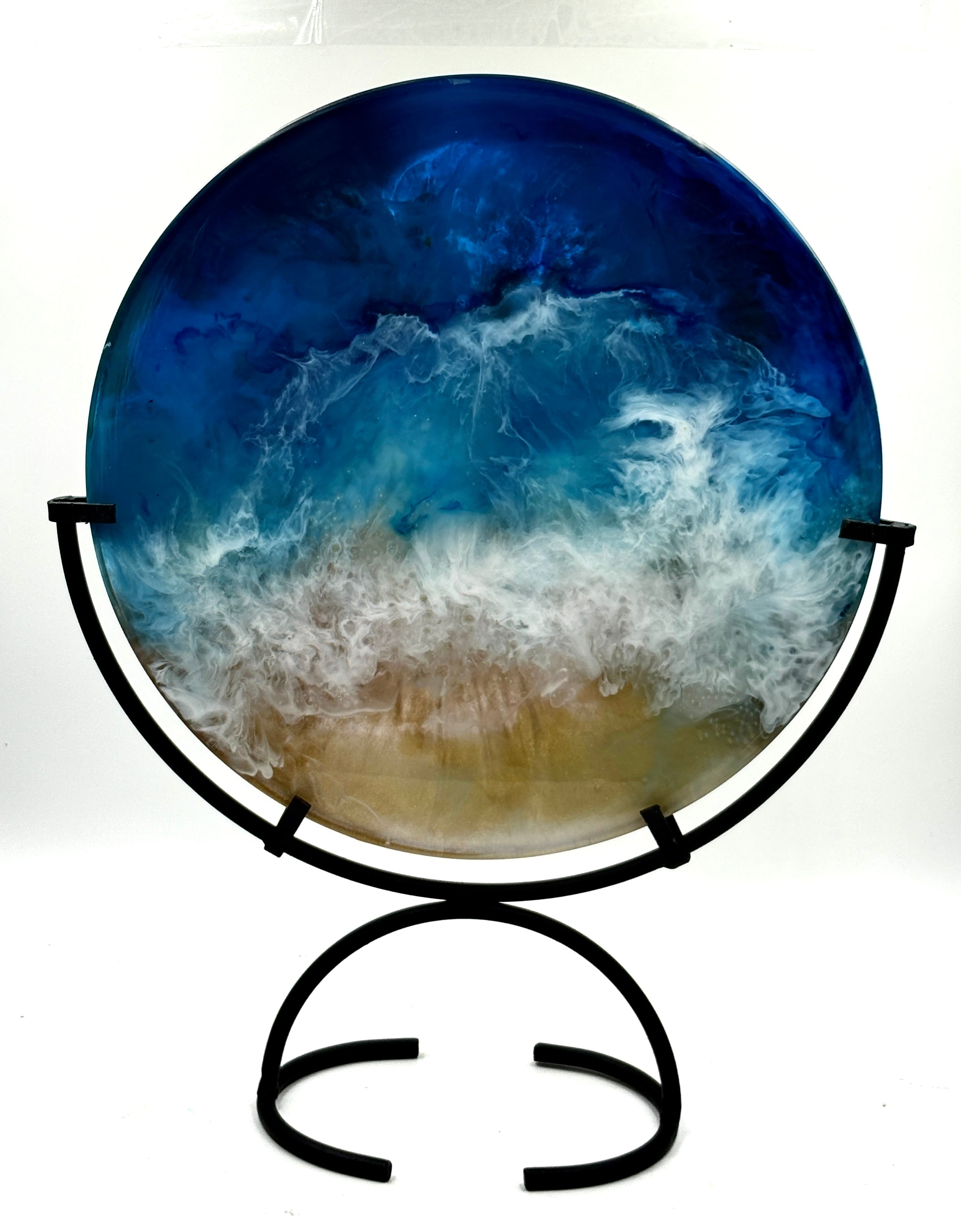 10' Round Resin "Ocean" disk on stand