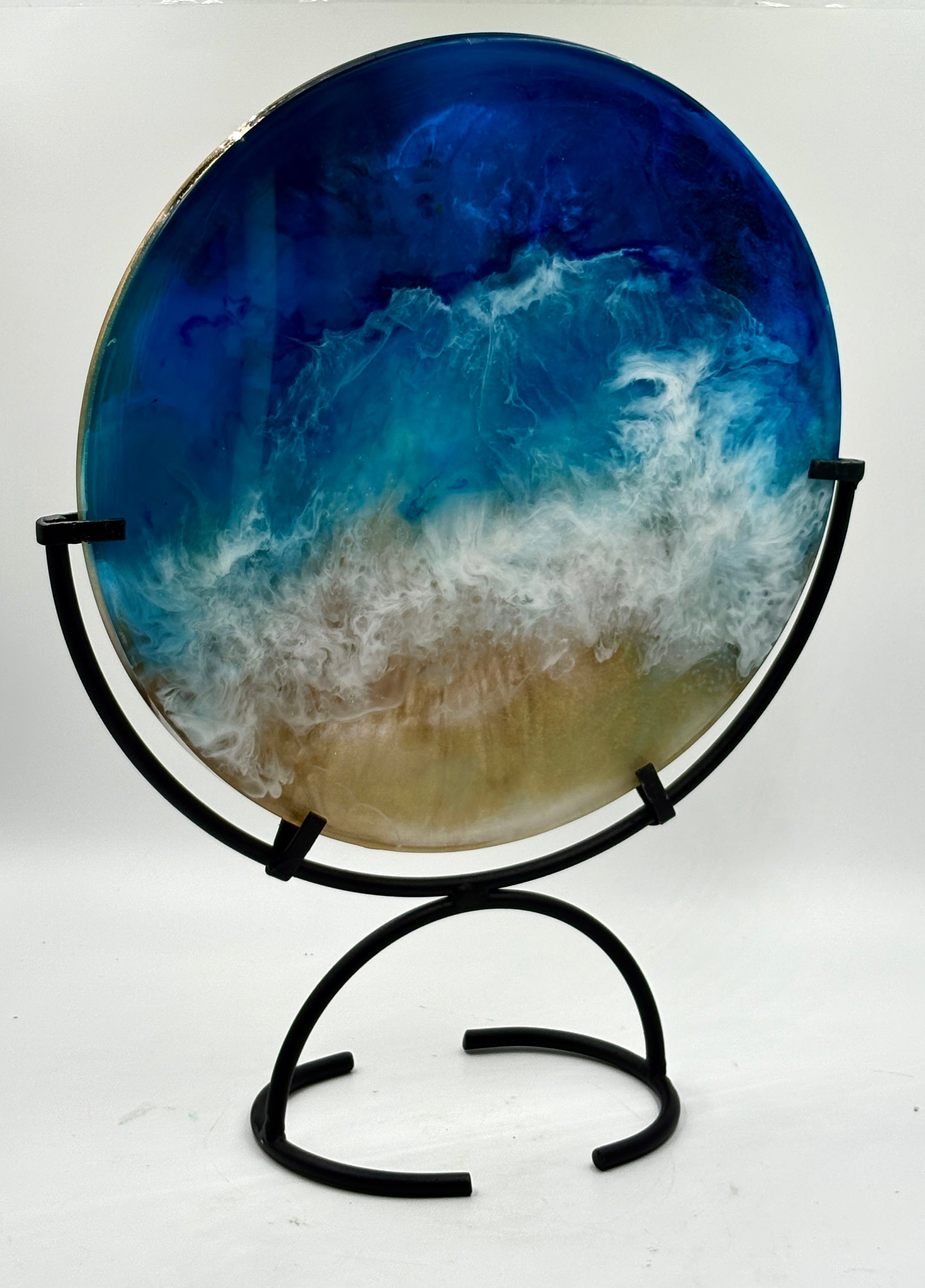 10' Round Resin "Ocean" disk on stand