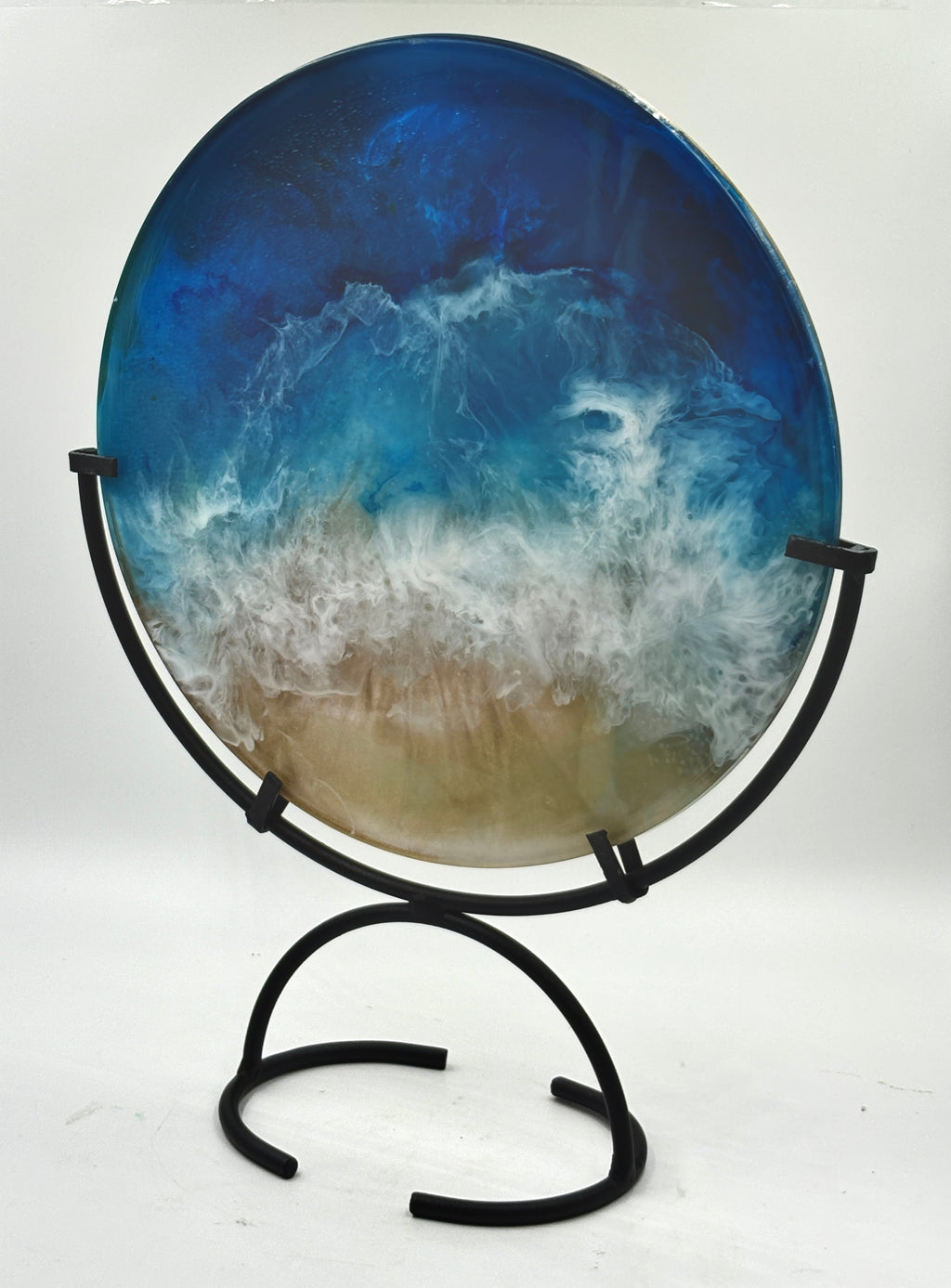 10' Round Resin "Ocean" disk on stand