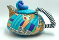 Whimsical polymer clay teapot