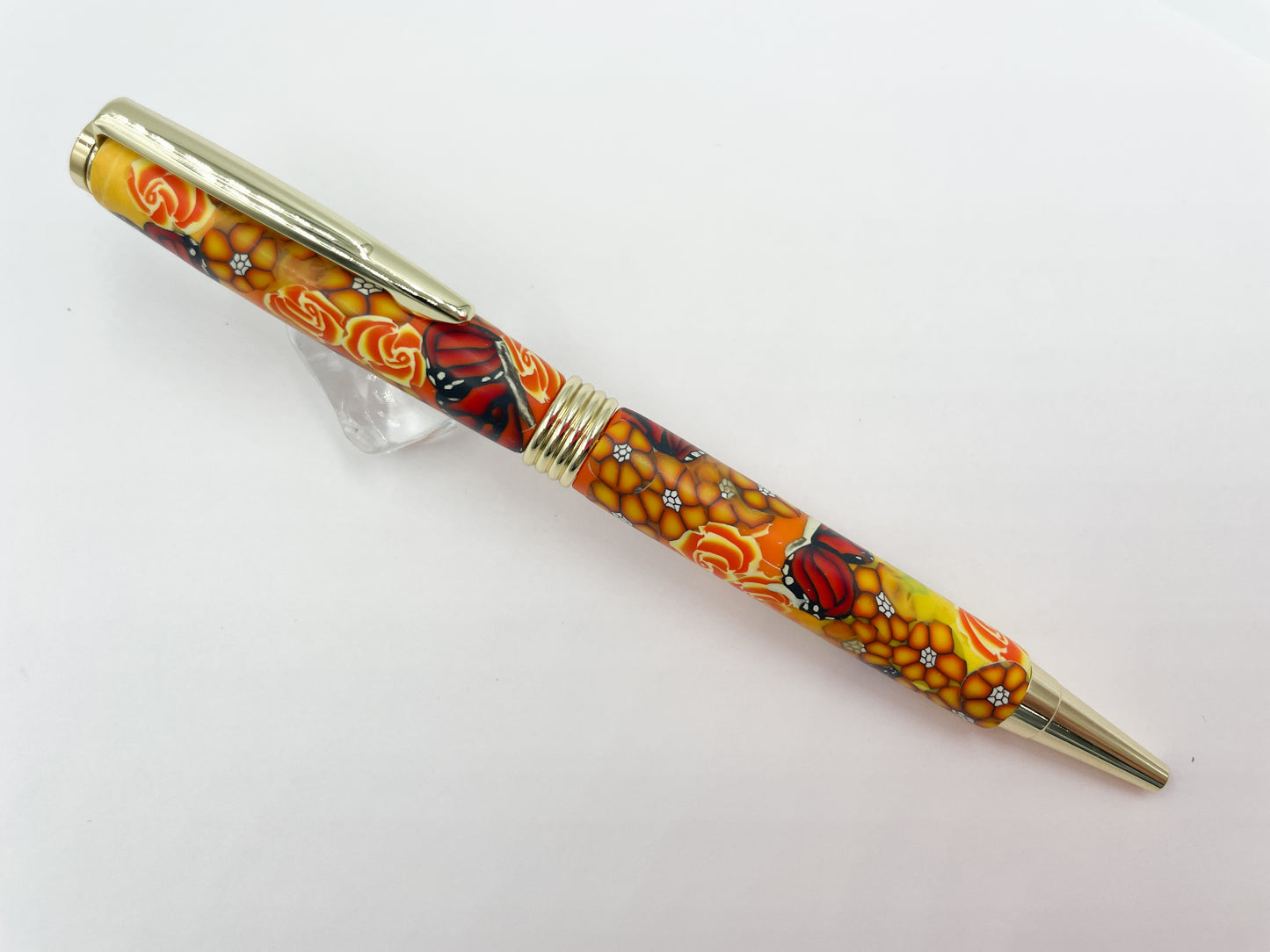 Polymer clay covered twist pen