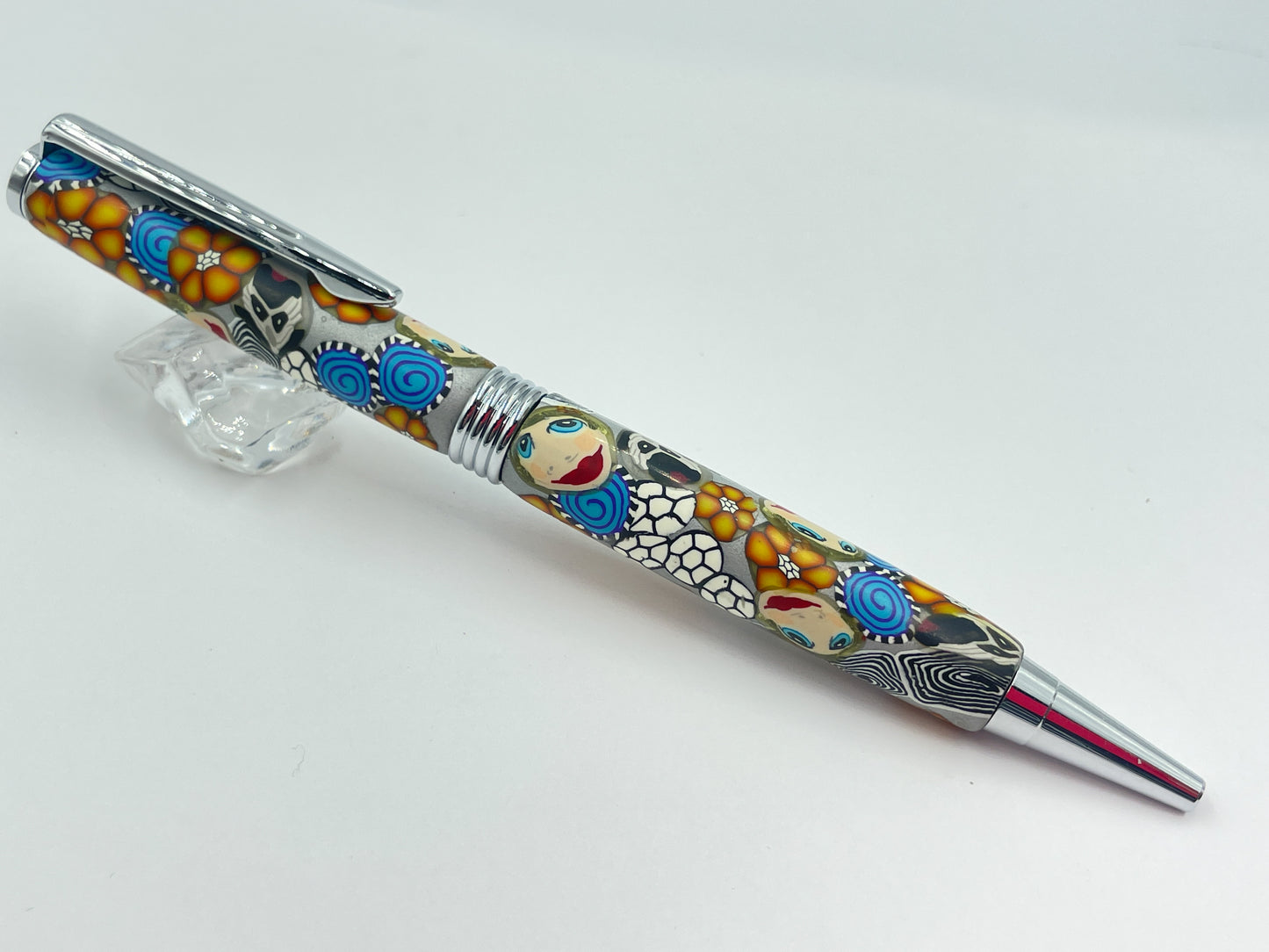 Polymer clay covered twist pen