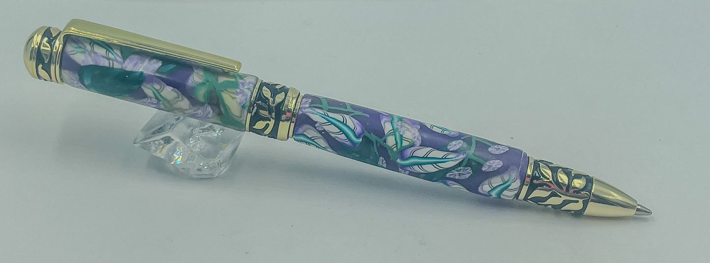 Sculpted Polymer clay covered twist pen