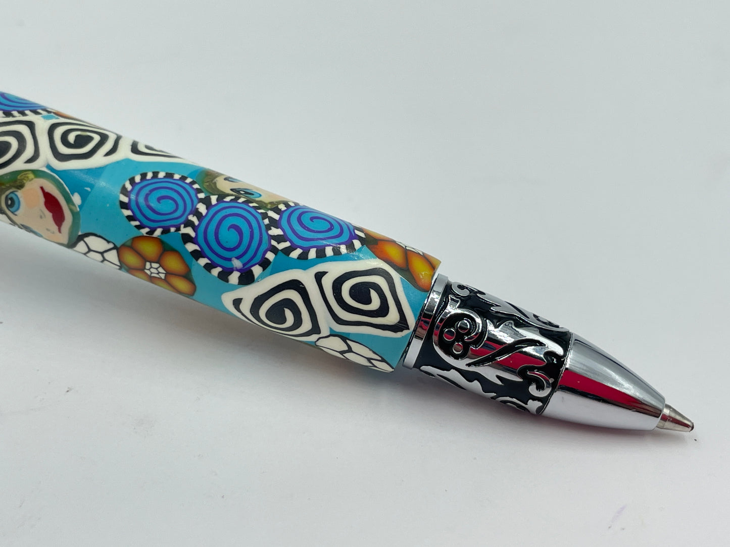 Sculpted Polymer clay covered twist pen