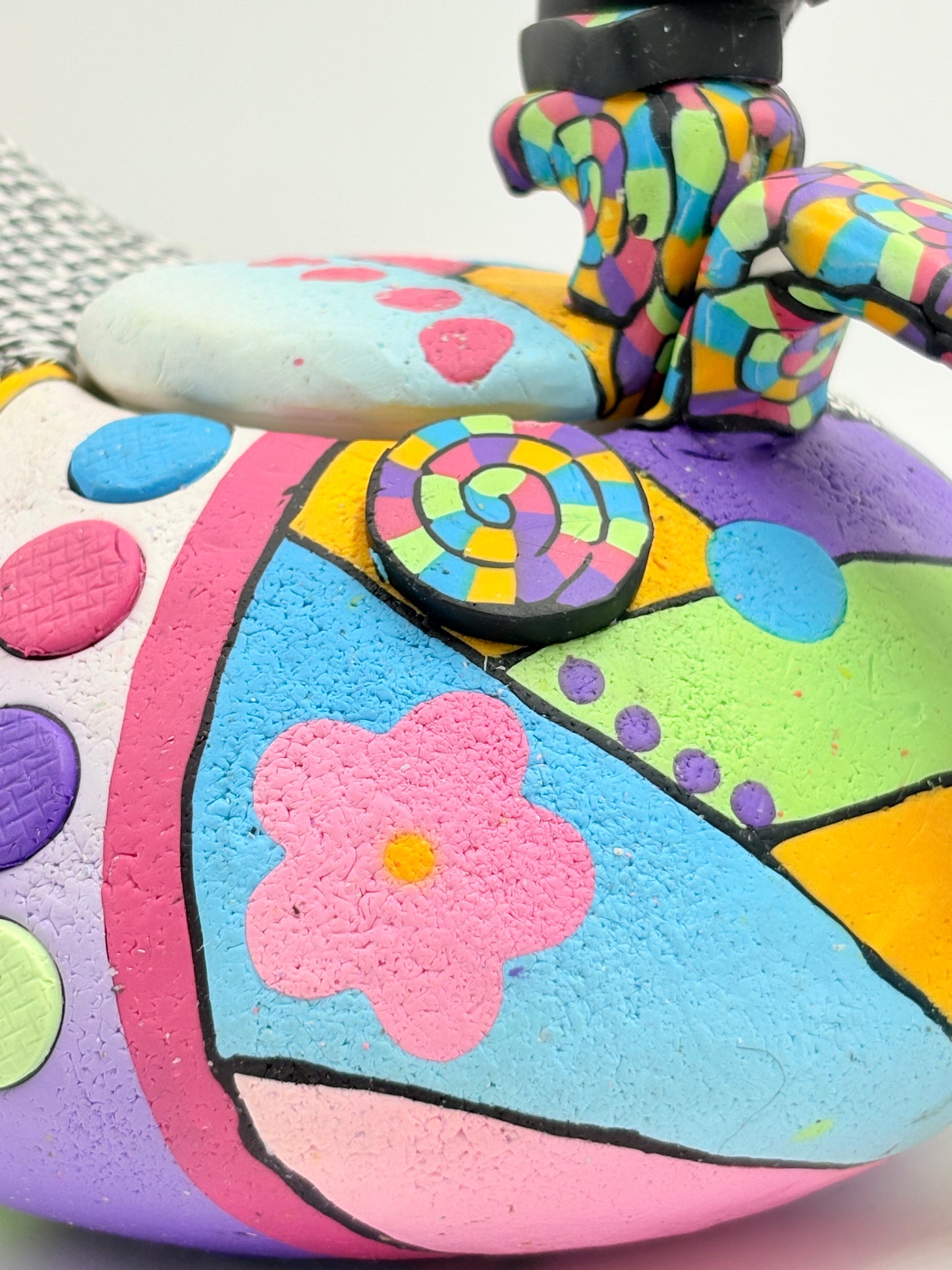 Whimisical Polymer clay covered teapot