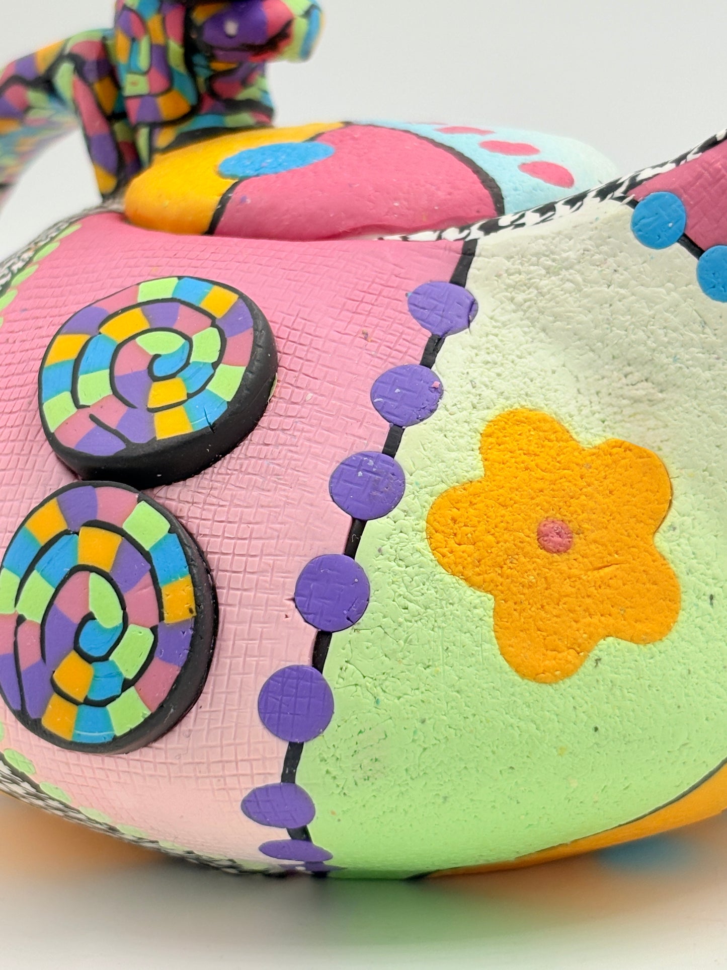 Whimisical Polymer clay covered teapot