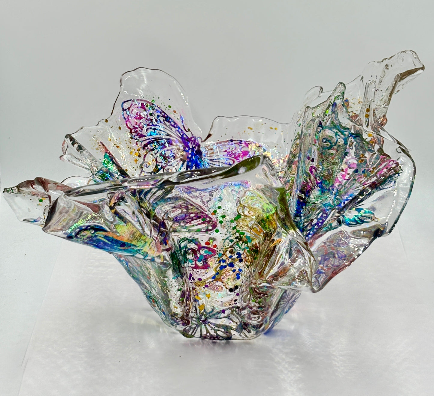Freeform Butterfly Resin Bowl