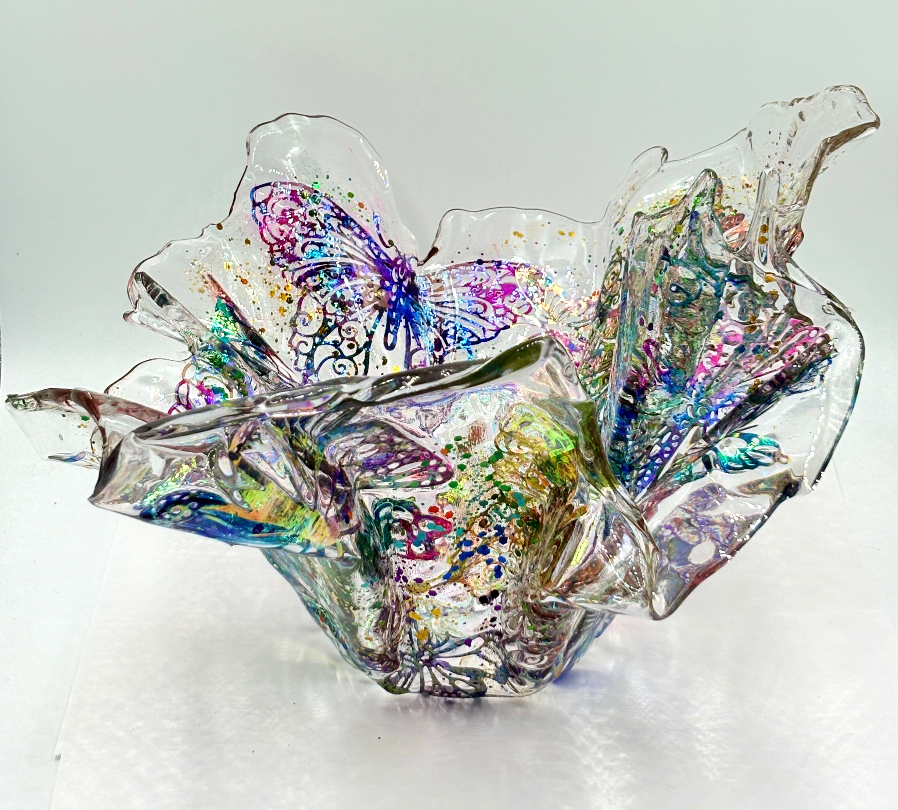 Freeform Butterfly Resin Bowl