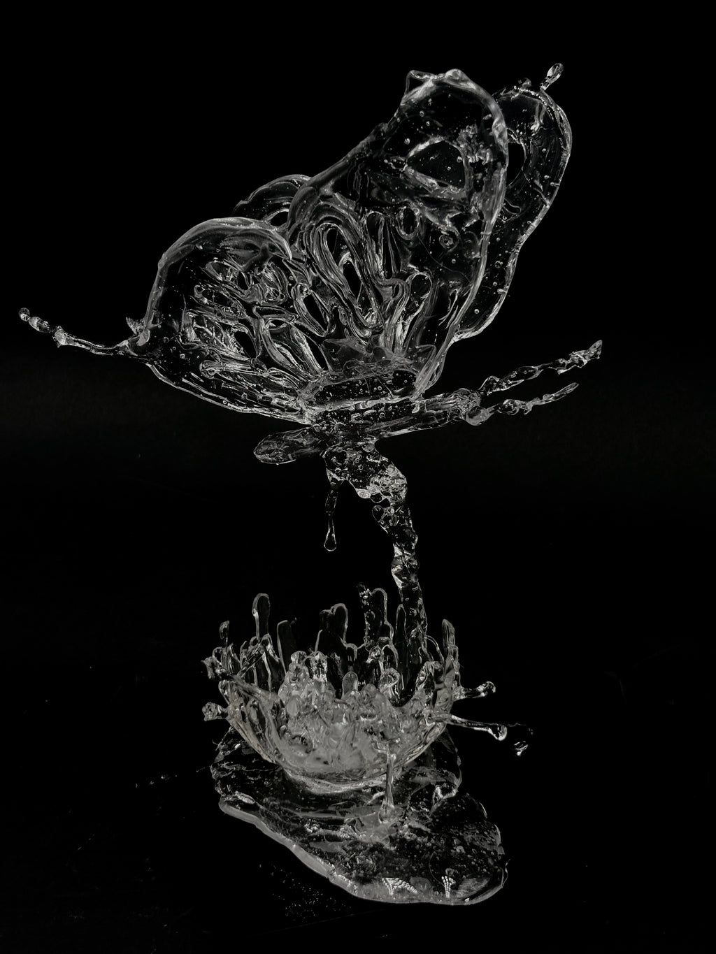Butterfly resin splash sculpture