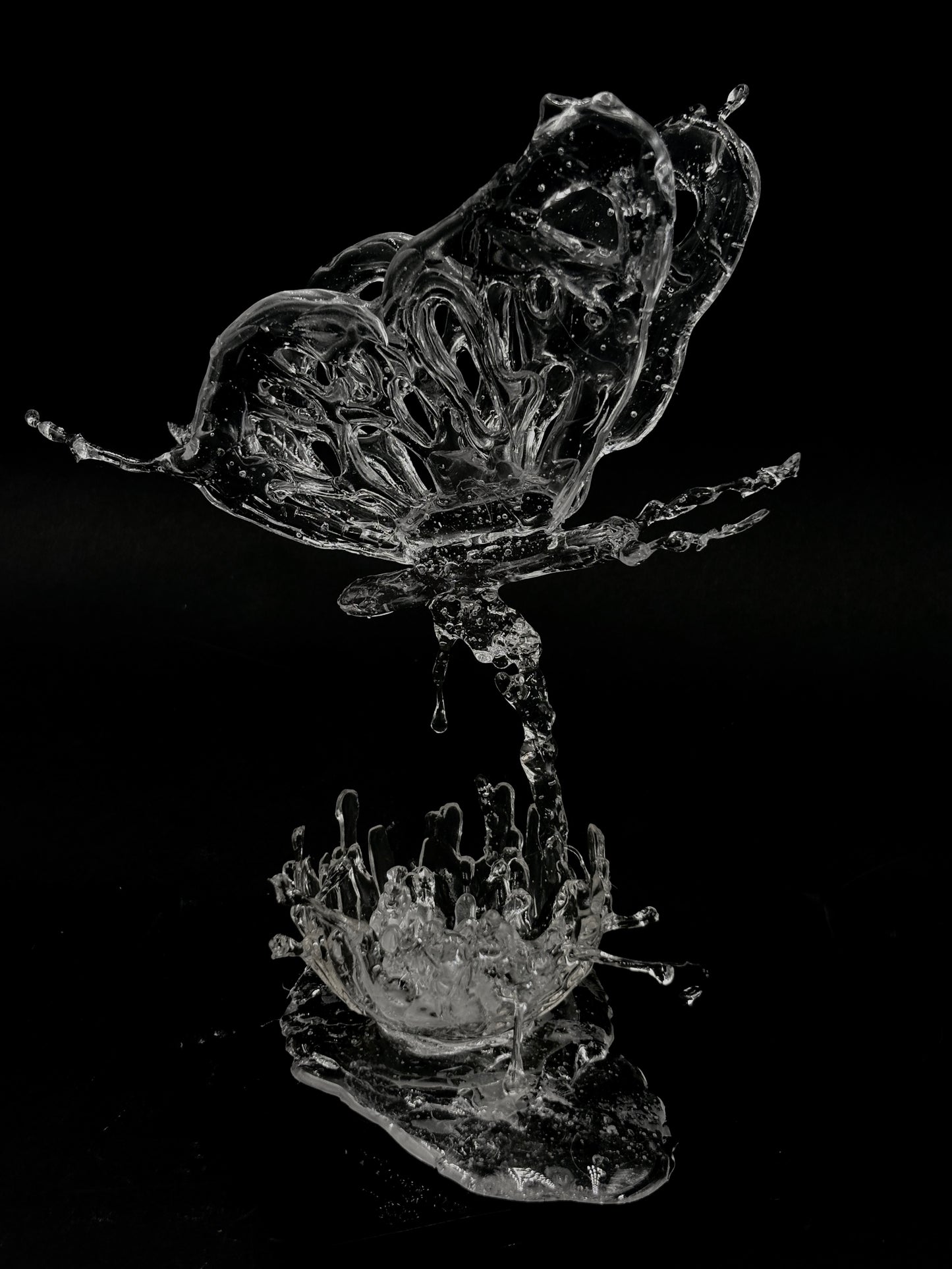 Butterfly resin splash sculpture