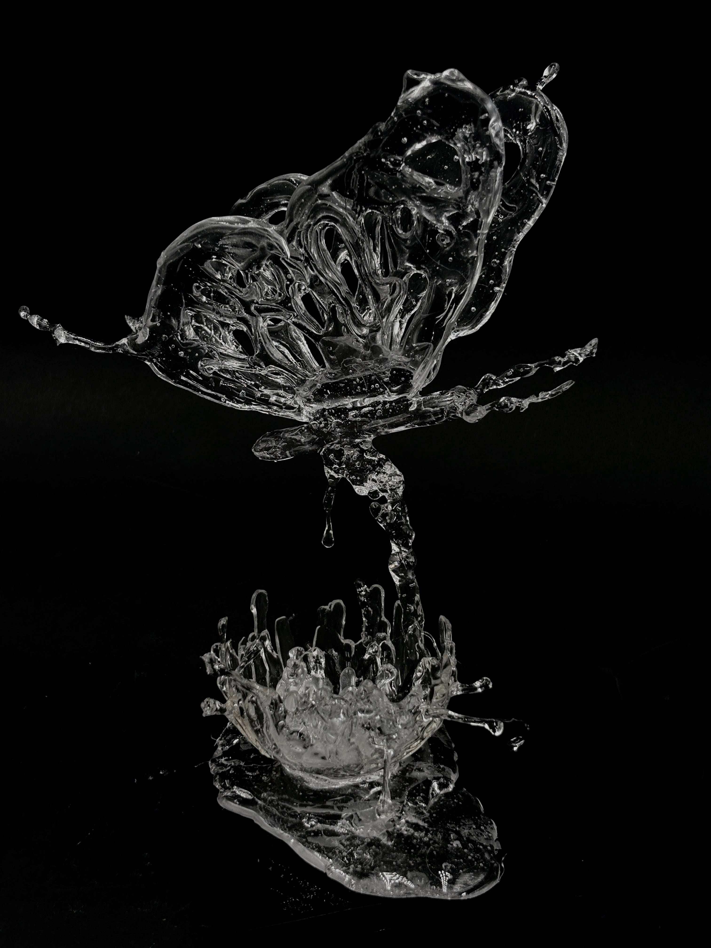 Butterfly resin splash sculpture