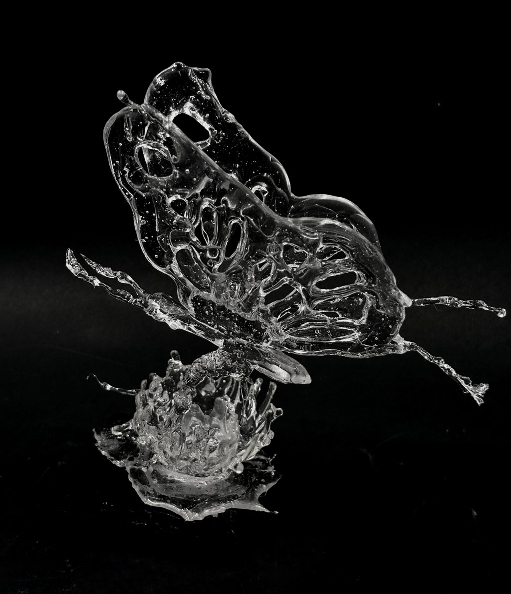 Butterfly resin splash sculpture