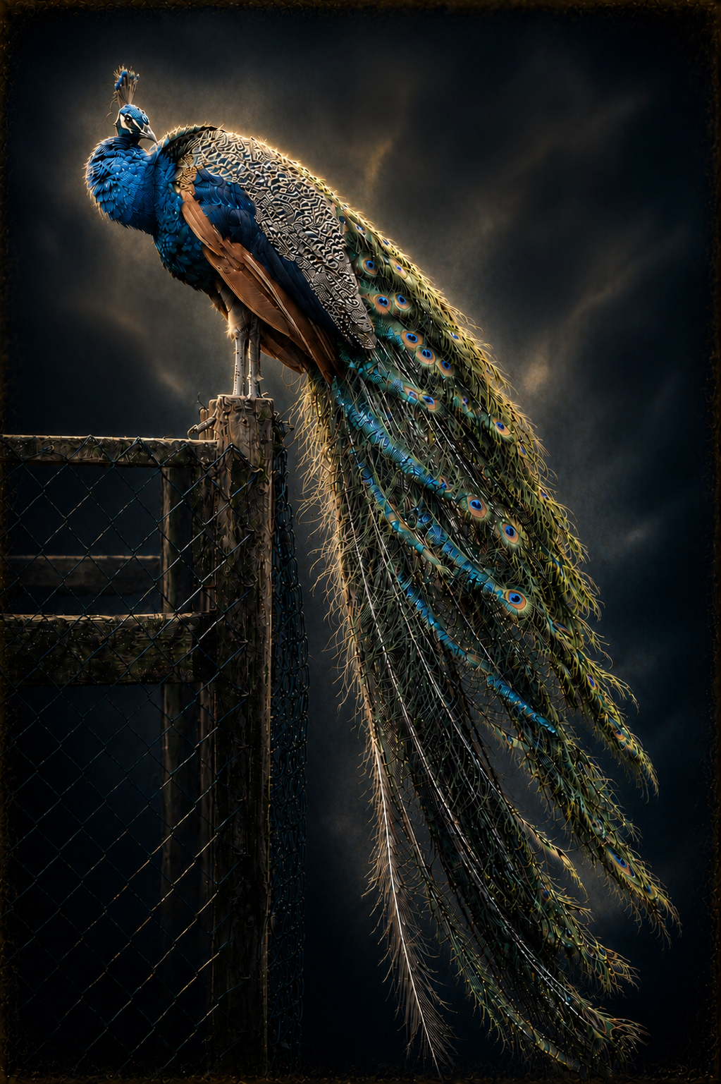 Peacock in Dramatic Light | Fine Art Photography Notecards in Keepsake box