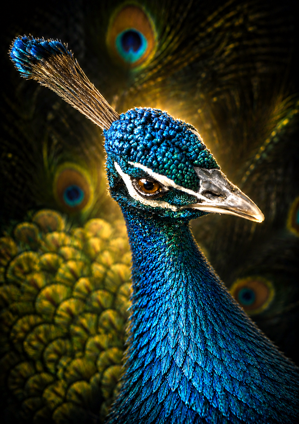 Peacock in Dramatic Light | Fine Art Photography Notecards in Keepsake box