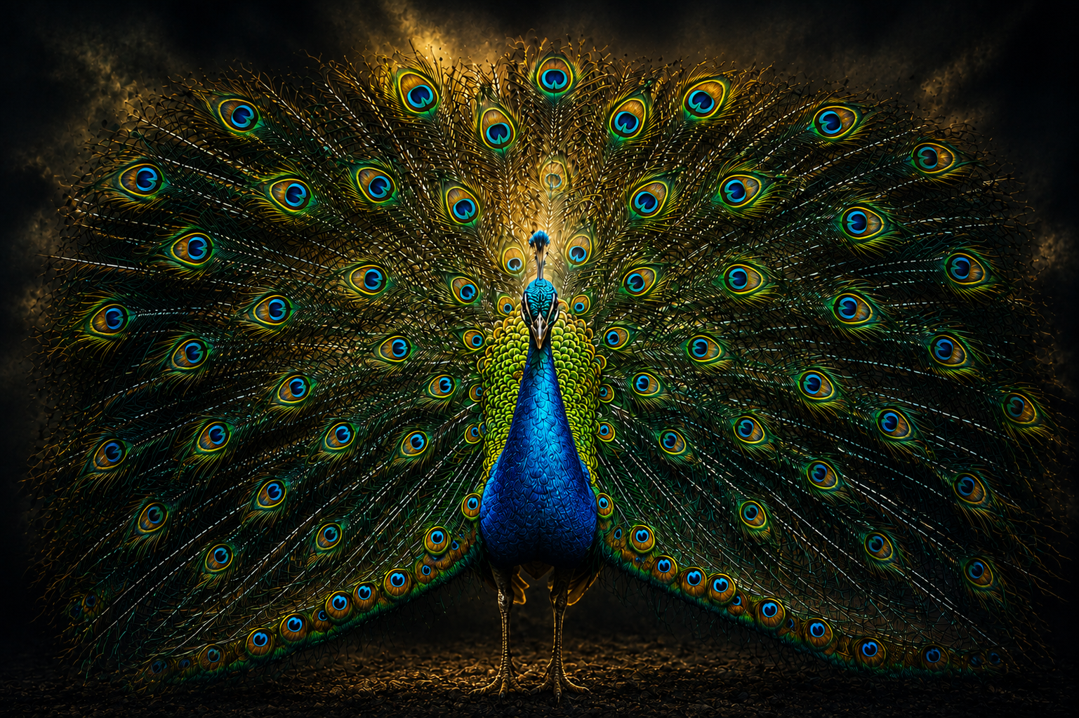 Peacock in Dramatic Light | Fine Art Photography Notecards in Keepsake box