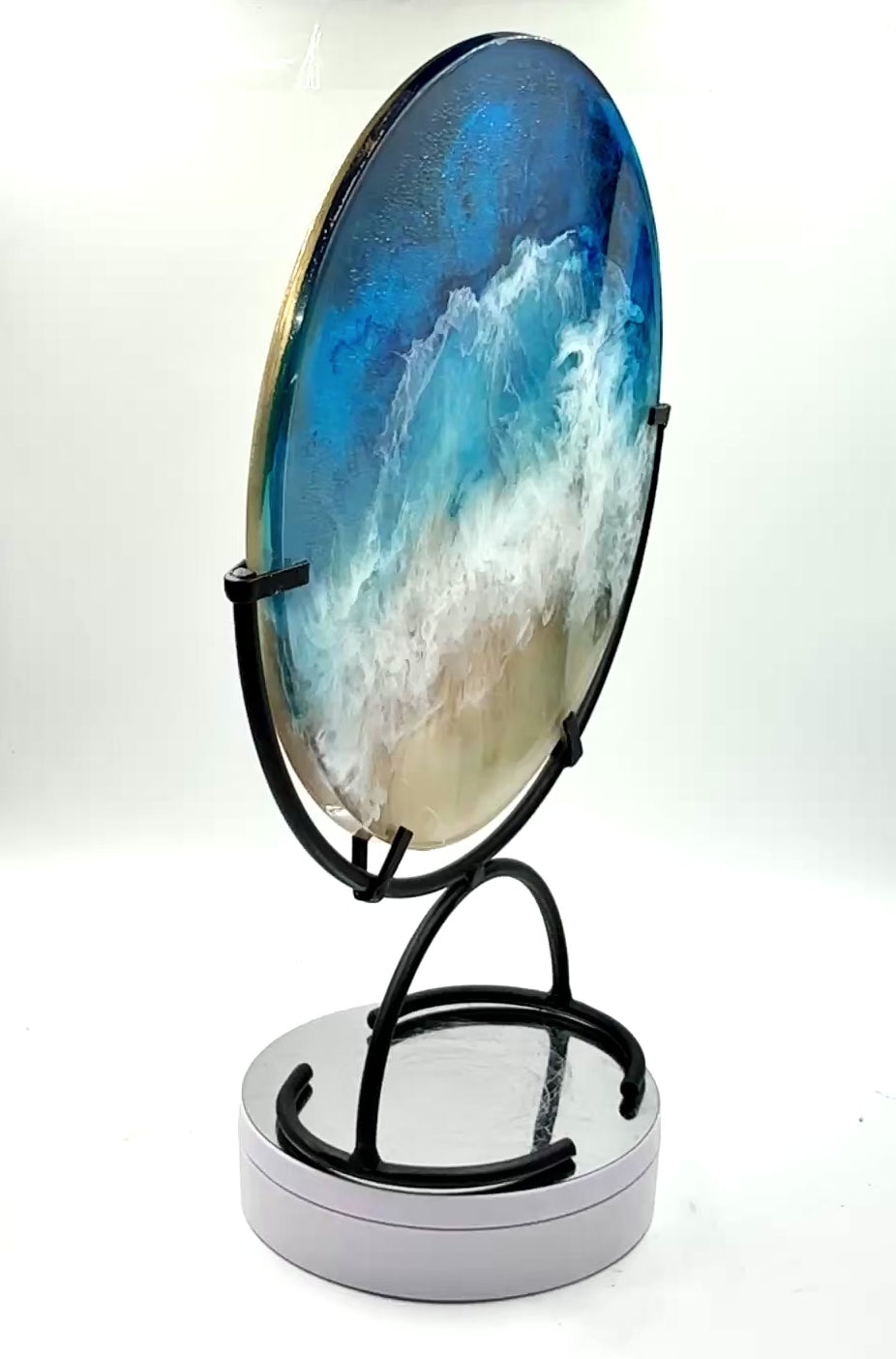 10' Round Resin "Ocean" disk on stand