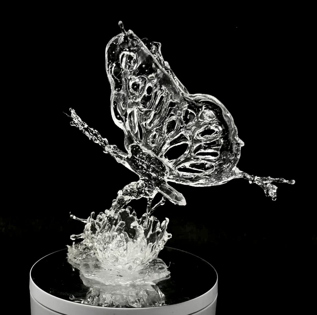 Butterfly resin splash sculpture