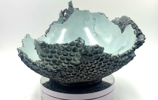 Textured concrete bowl