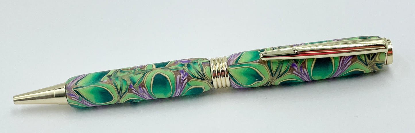 Polymer clay covered twist pen