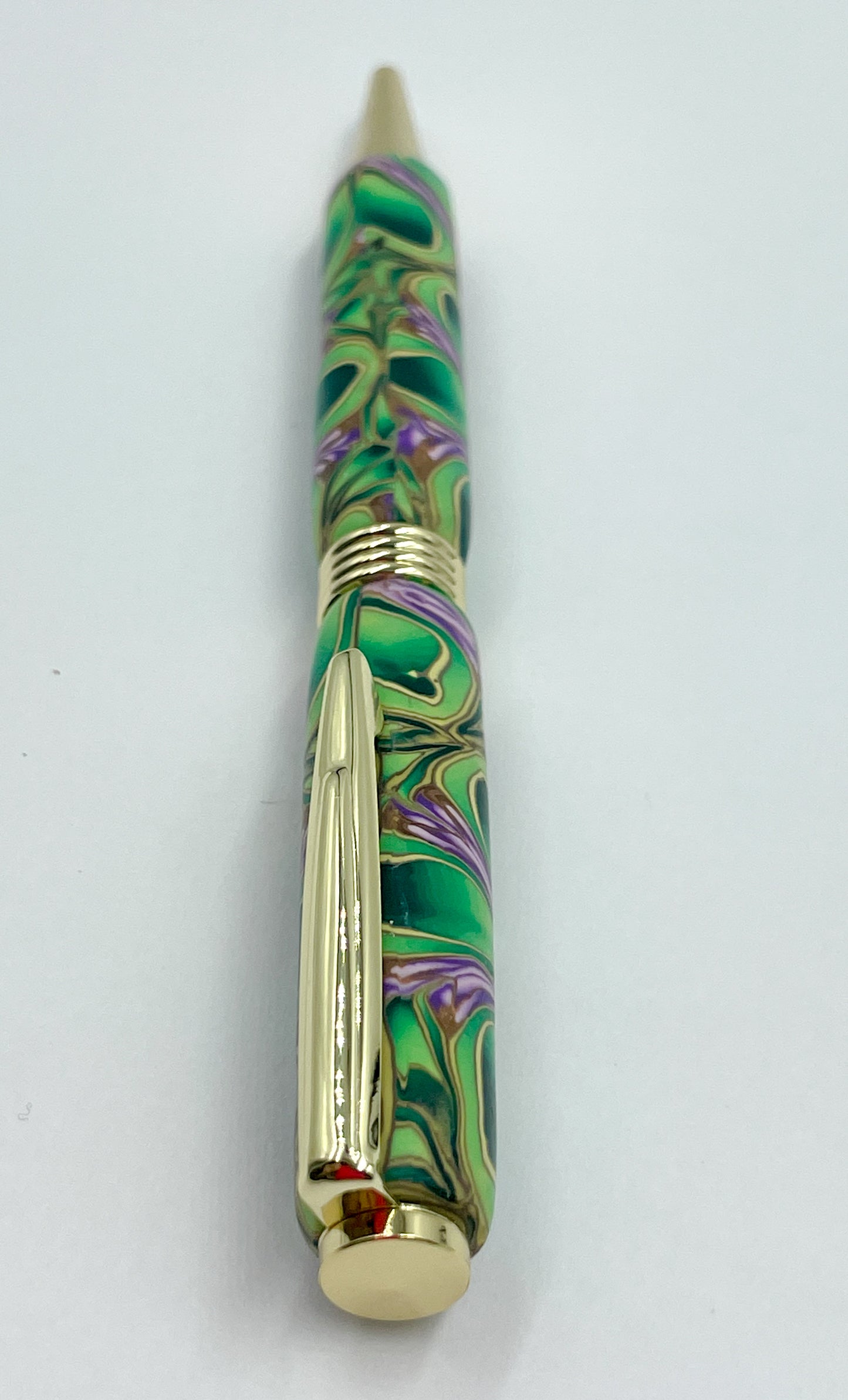 Polymer clay covered twist pen